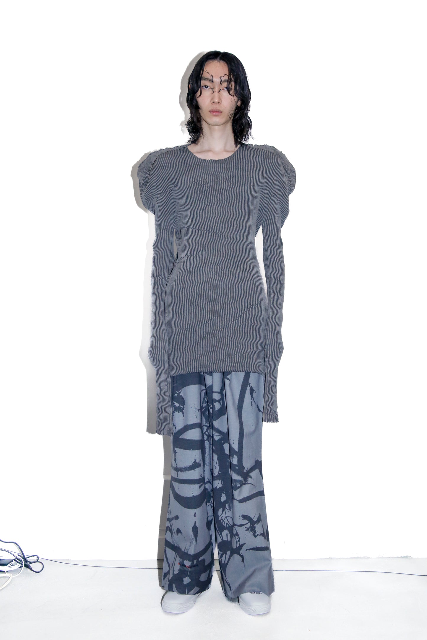BODYSONG. / 先行予約 SEAMLESS THIN KNIT F25 / RIB - GREY