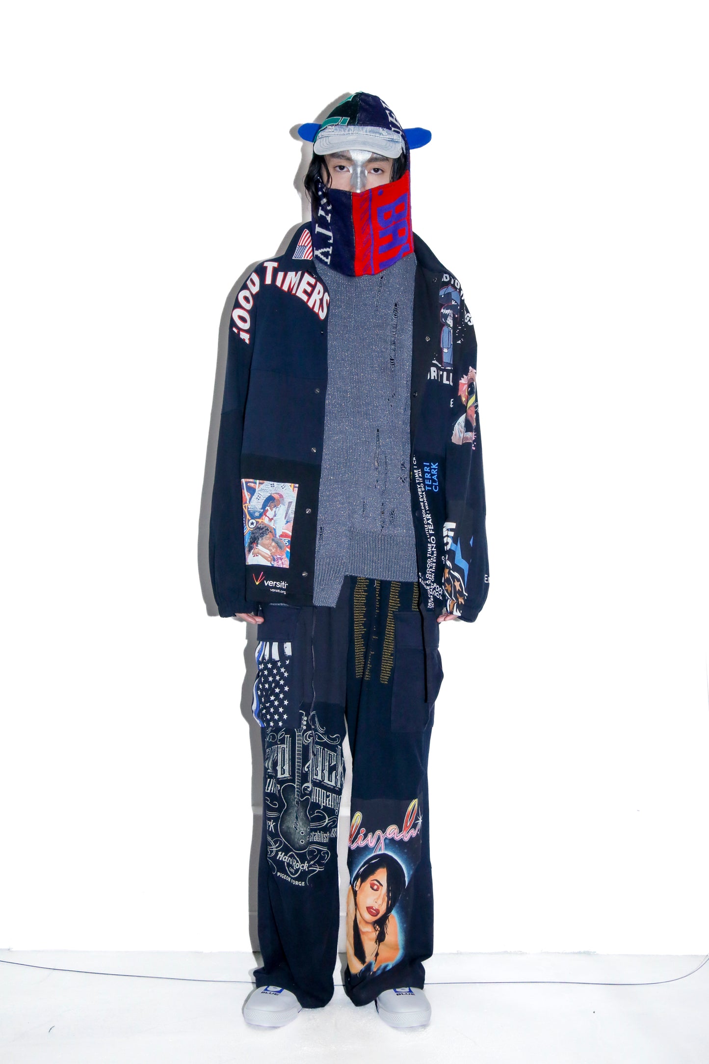BODYSONG. / DECONSTRUCTED / RECONSTRUCTED VINTAGE T/COACH JACKET - BLACK
