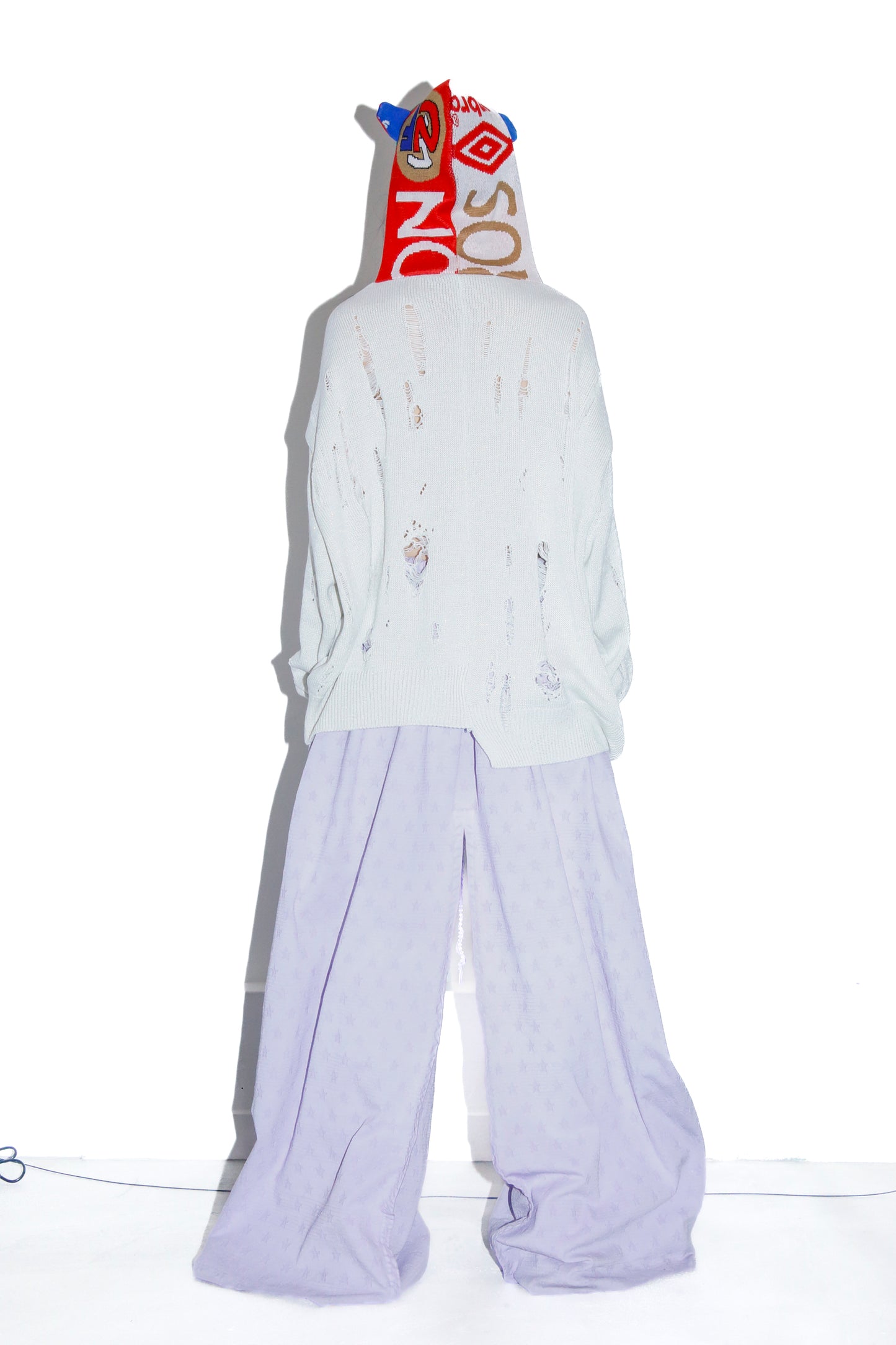BODYSONG. / 先行予約 EARHOOD GLITTERY BALACLAVA SWEATER - WHITE