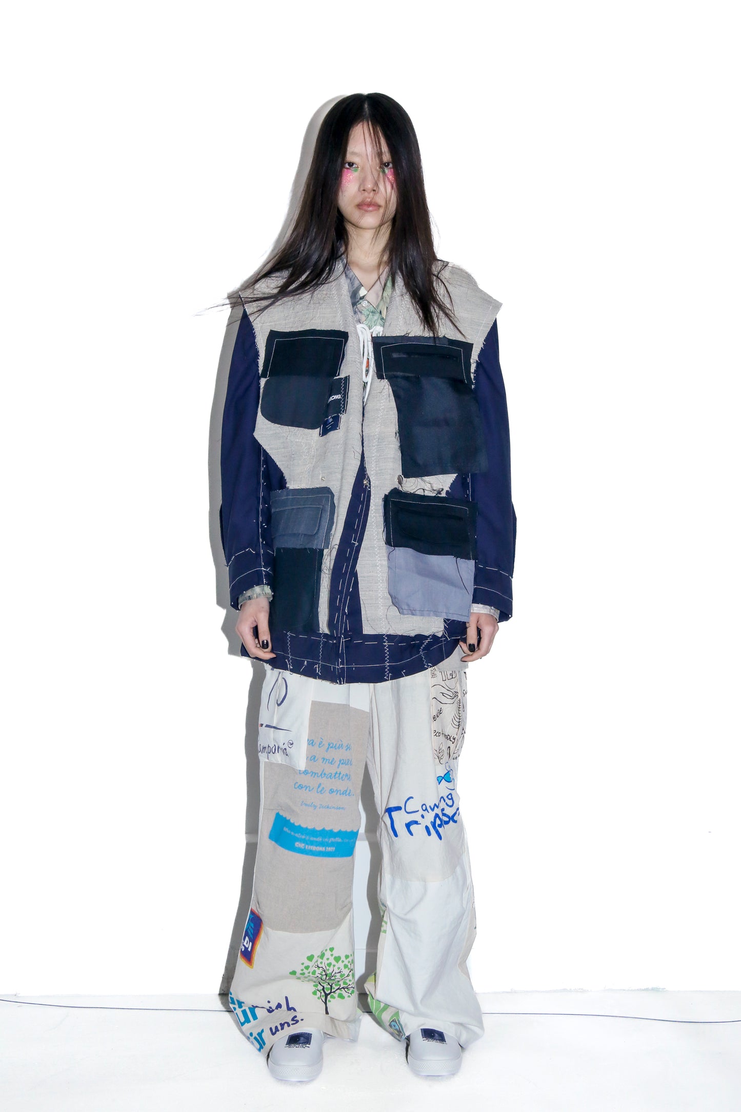 BODYSONG. / 先行予約 INSIDE-OUT BASTING STITCH JK - NAVY