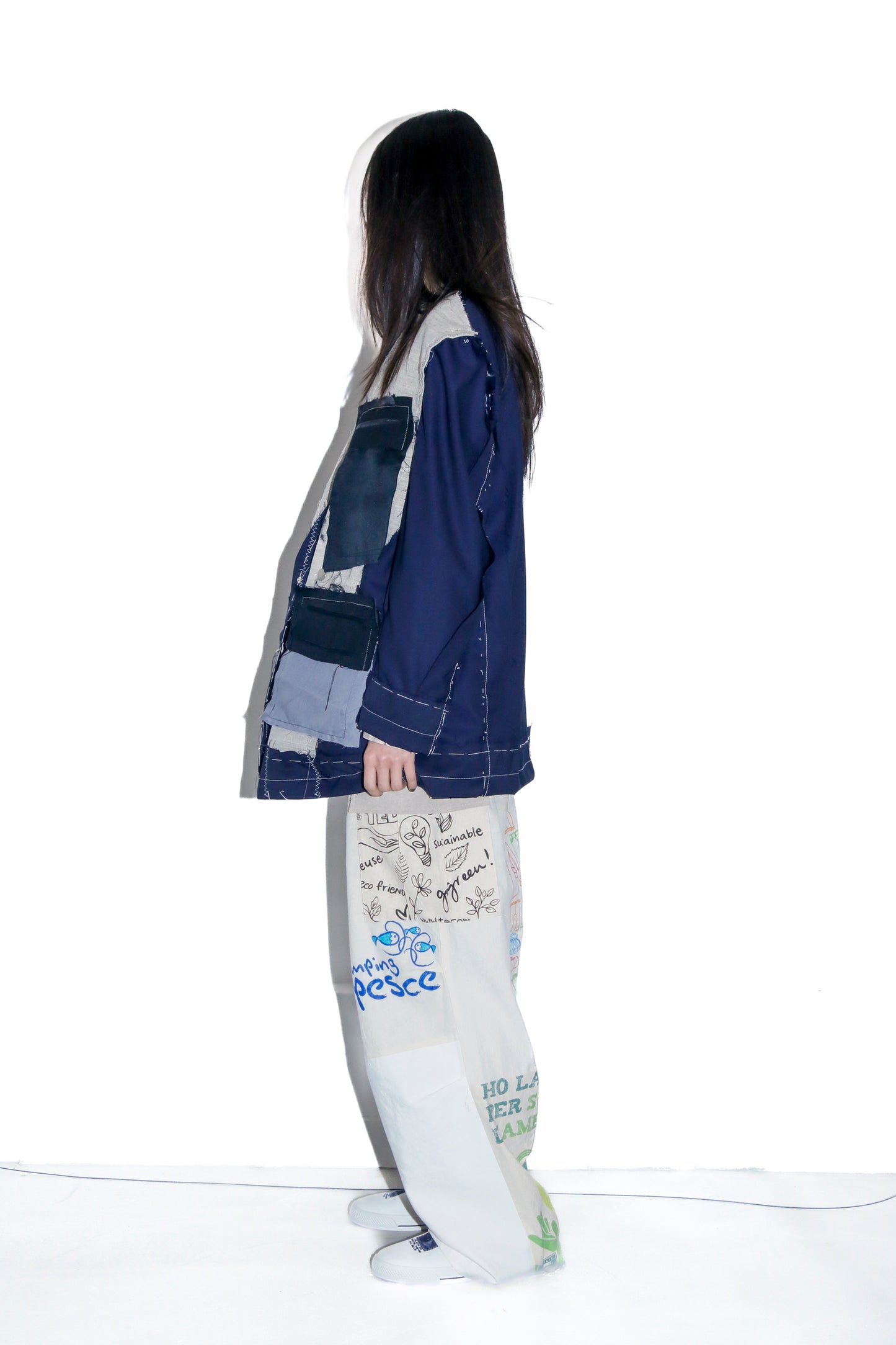BODYSONG. / 先行予約 INSIDE-OUT BASTING STITCH JK - NAVY