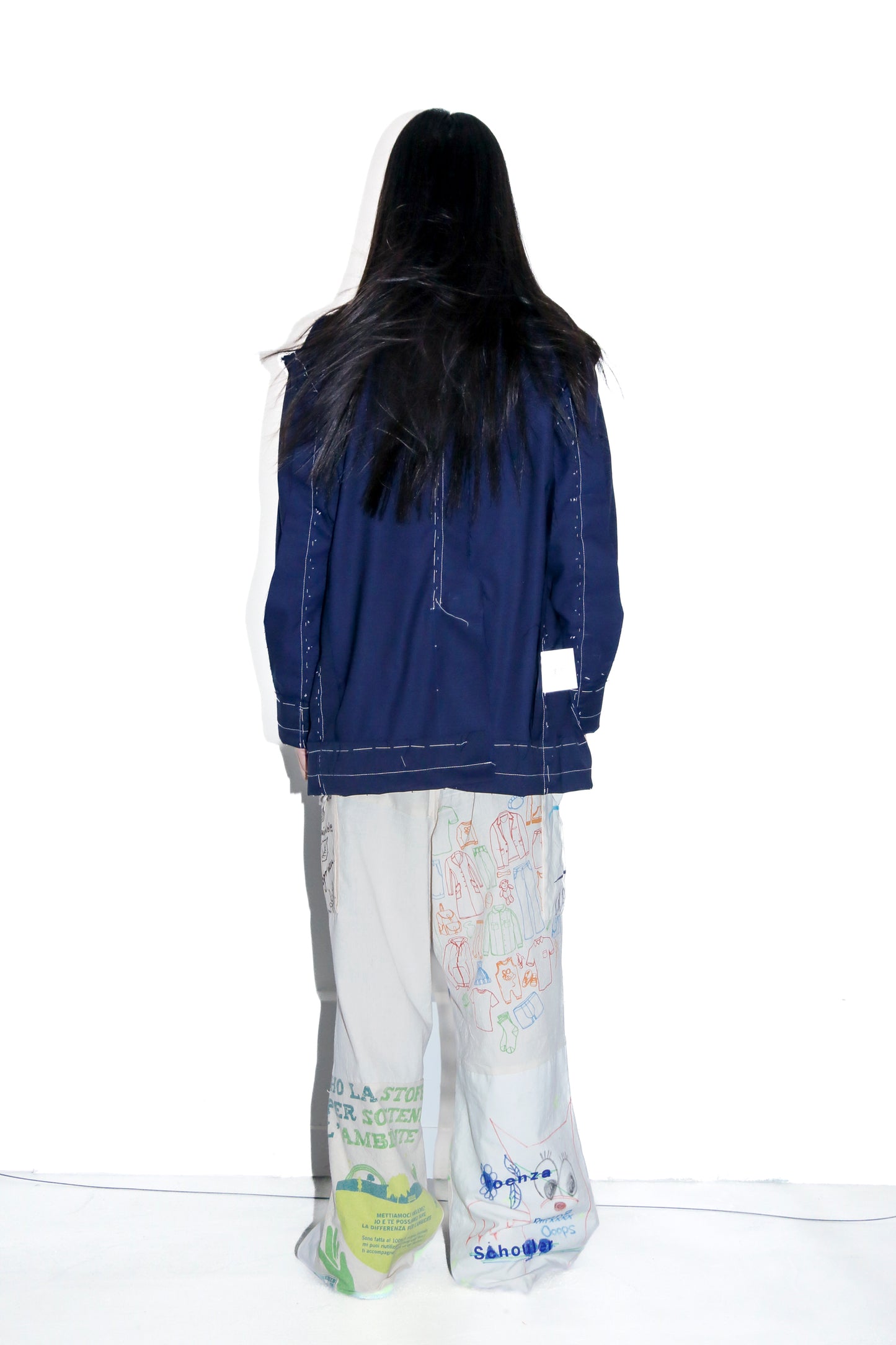 BODYSONG. / 先行予約 INSIDE-OUT BASTING STITCH JK - NAVY