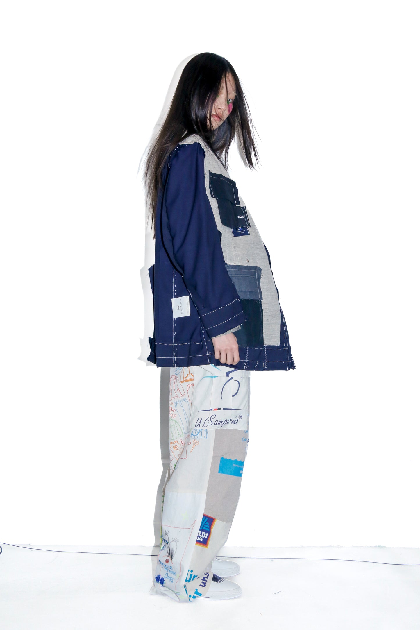 BODYSONG. / 先行予約 INSIDE-OUT BASTING STITCH JK - NAVY
