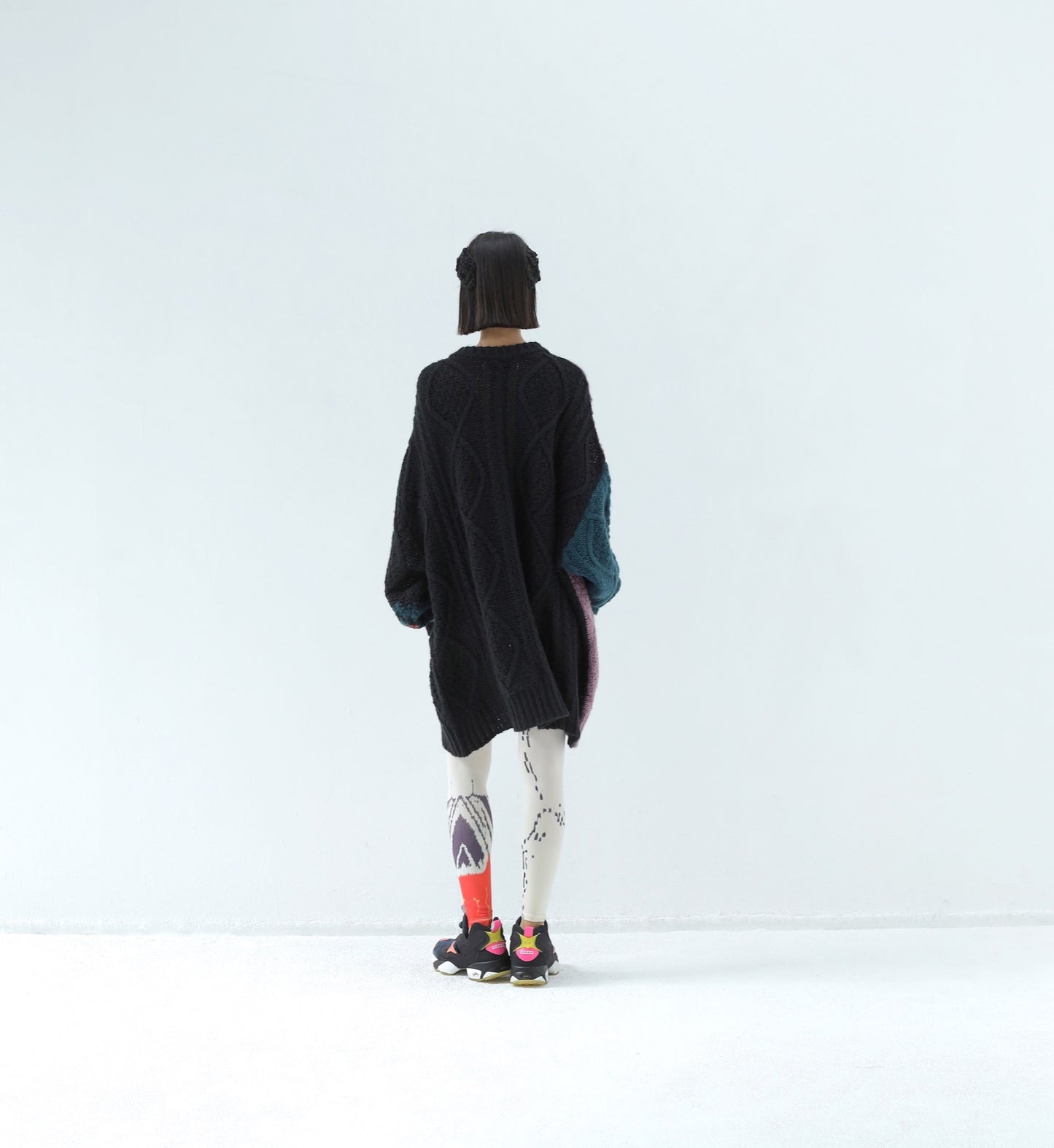 BEDSIDEDRAMA / 先行予約 PLAY Alan Mix Knit Coat - BLACK