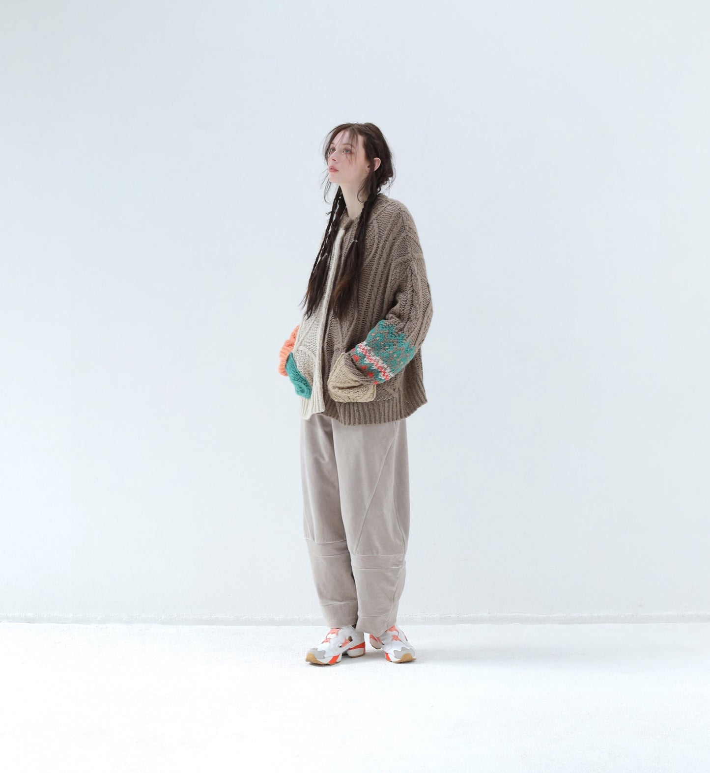 BEDSIDEDRAMA / 先行予約 PLAY Alan Mix Knit Coat - MOSS