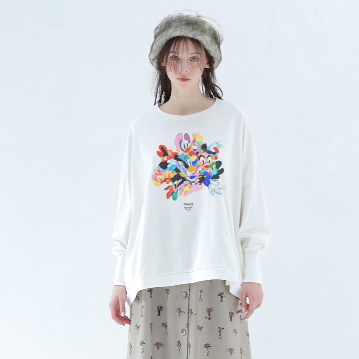 BEDSIDEDRAMA / 先行予約 CHAO:S HEAD Wide Pullover - WHITE