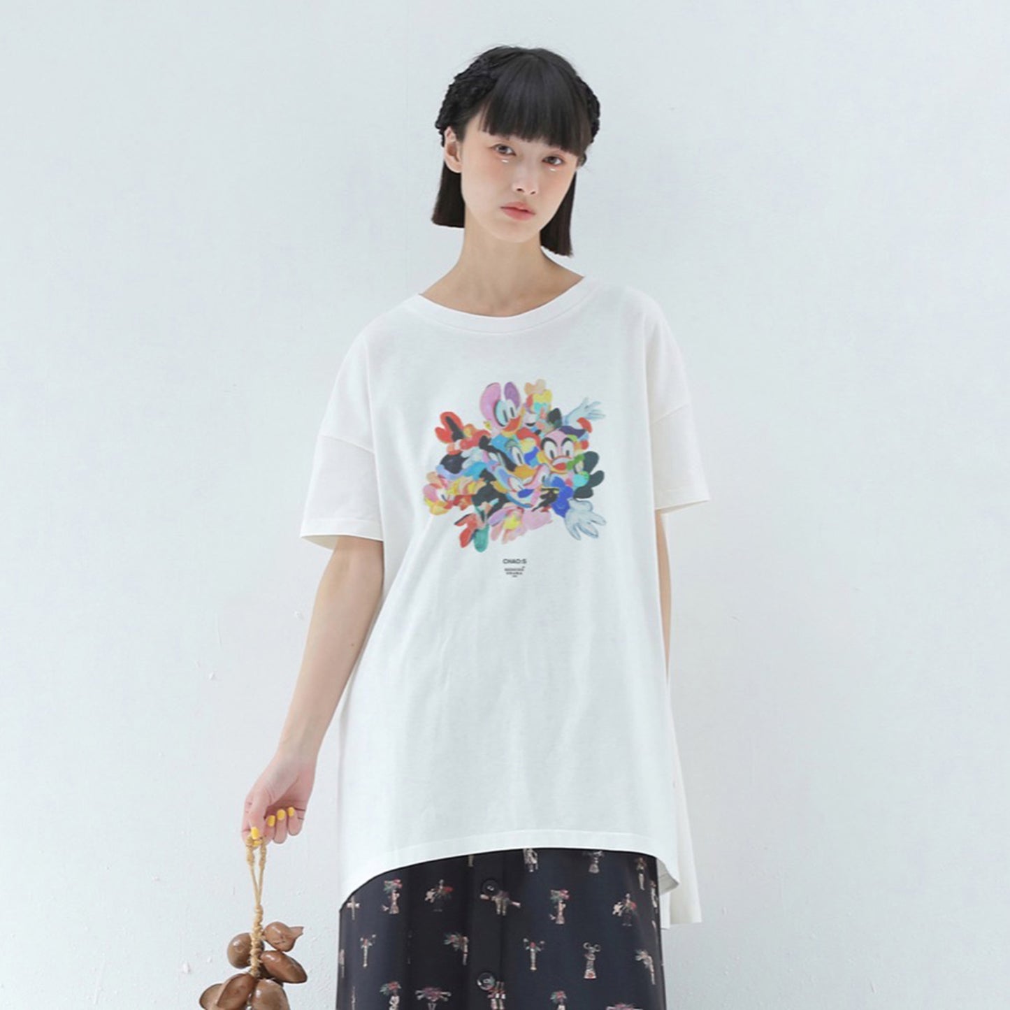 BEDSIDEDRAMA / 先行予約 CHAO:S HEAD Flare T-Shirt - WHITE