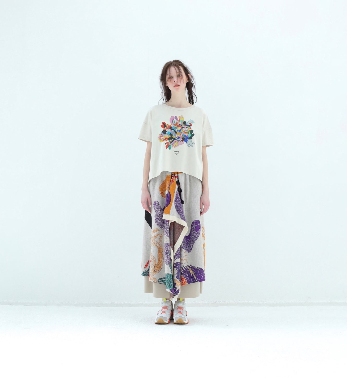 BEDSIDEDRAMA / 先行予約 CHAO:S HEAD Flare T-Shirt - NATURAL