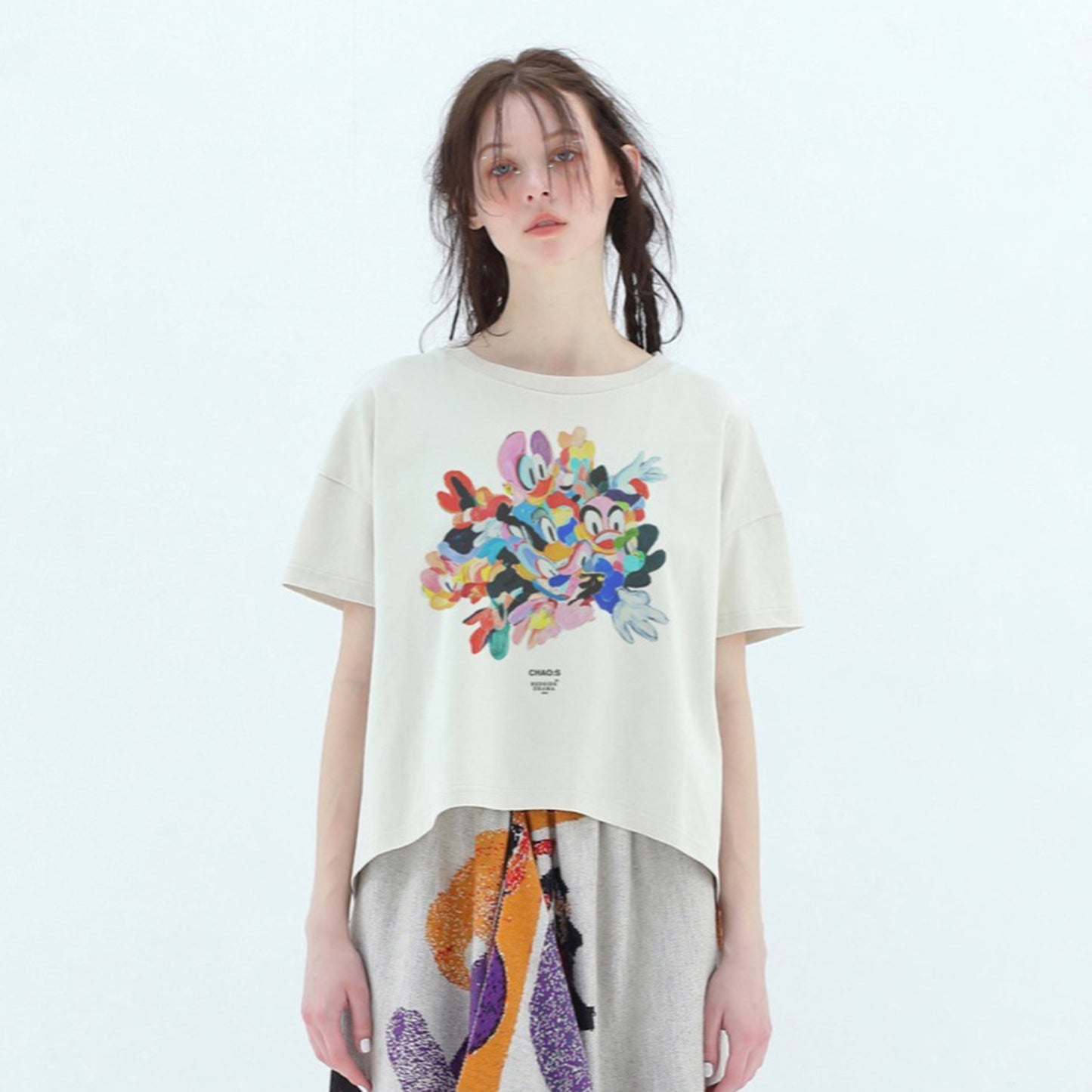 BEDSIDEDRAMA / 先行予約 CHAO:S HEAD Flare T-Shirt - NATURAL