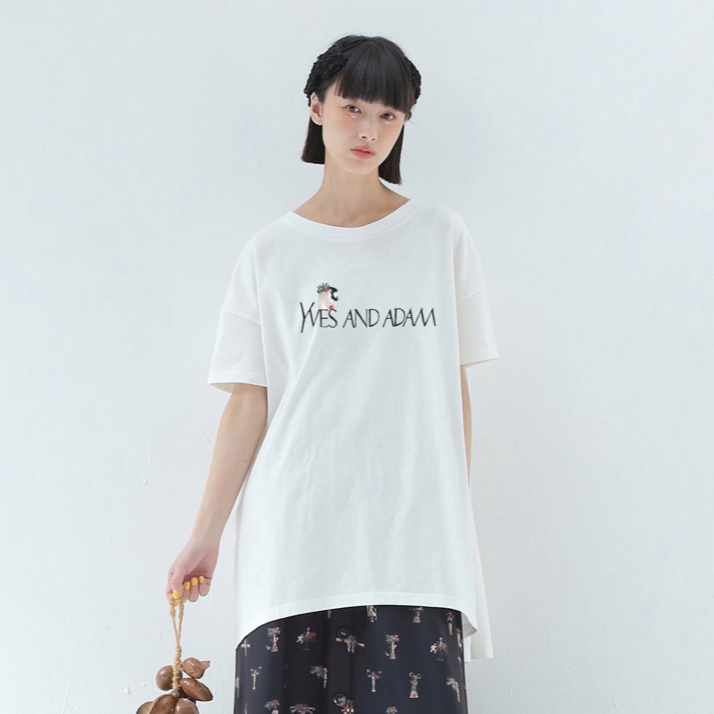 BEDSIDEDRAMA / 先行予約 YVES AND ADAM Flare T-Shirt - WHITE