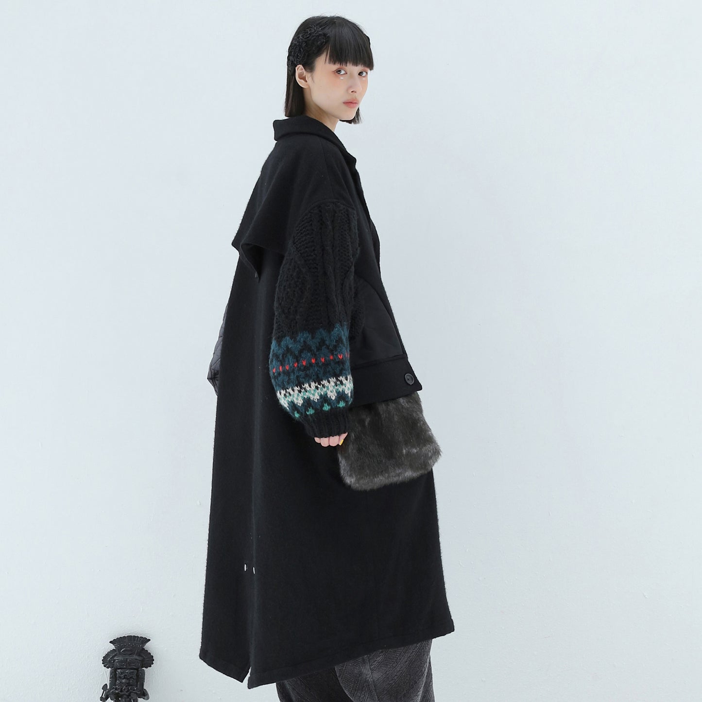 BEDSIDEDRAMA / 先行予約 OOPARTS Mix Gawn Coat - BLACK