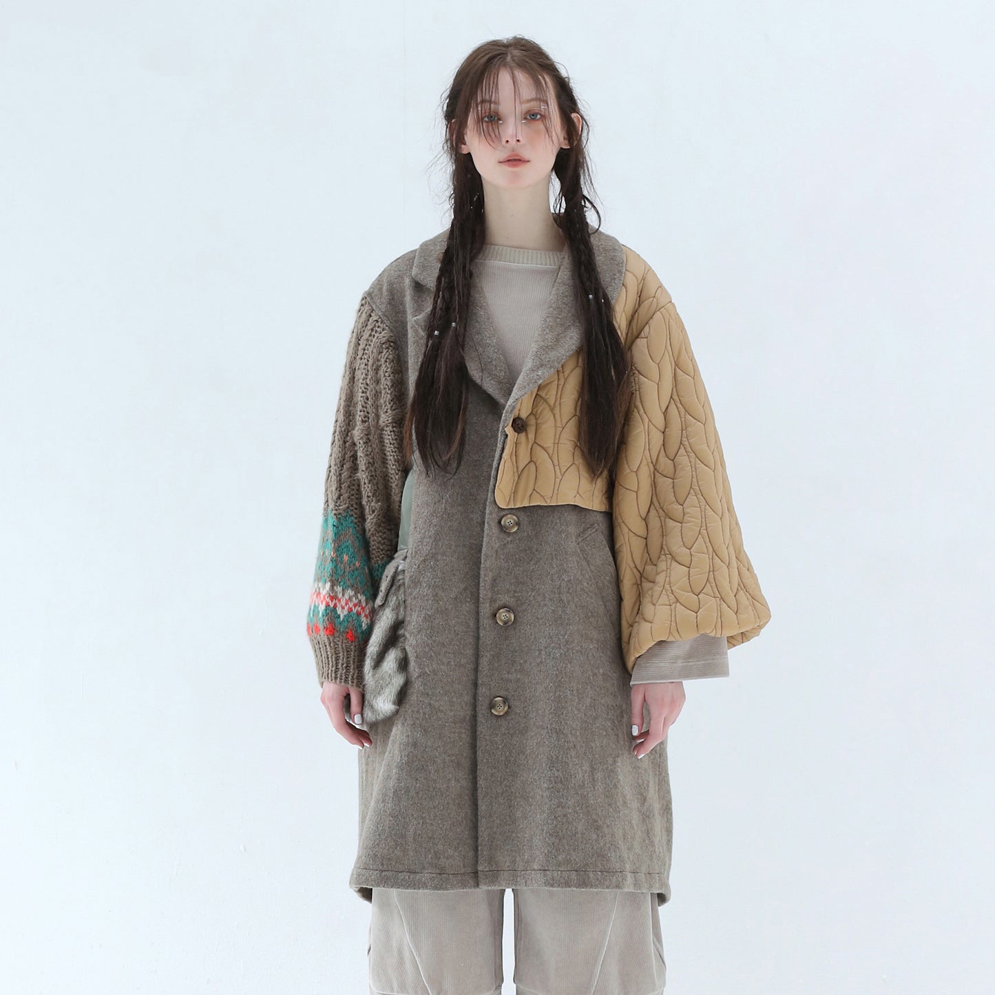BEDSIDEDRAMA / 先行予約 OOPARTS Mix Gawn Coat - BEIGE