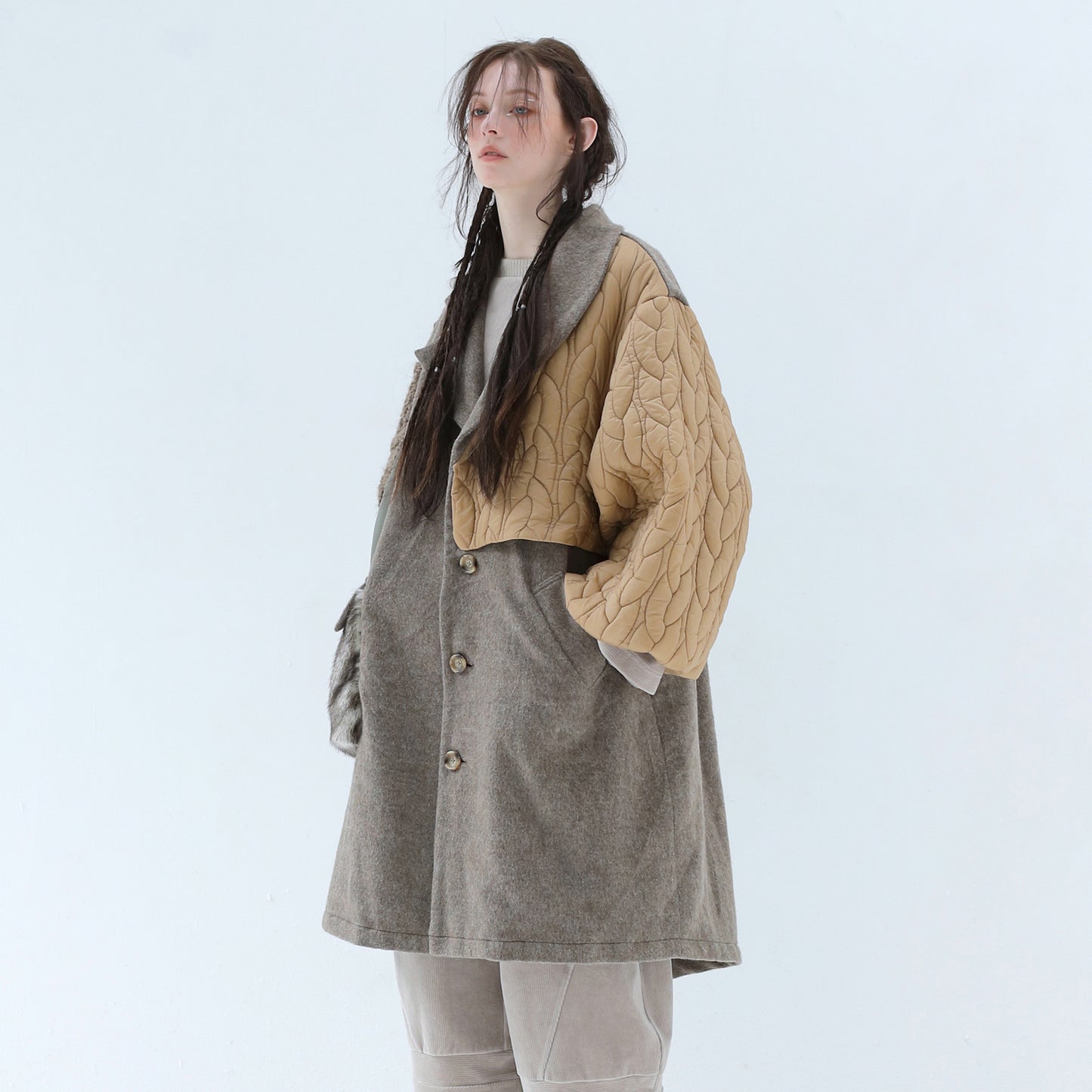 BEDSIDEDRAMA / 先行予約 OOPARTS Mix Gawn Coat - BEIGE