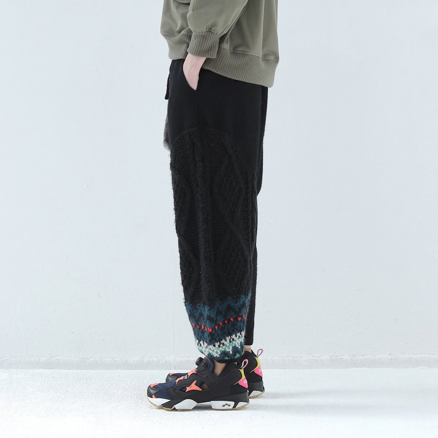 BEDSIDEDRAMA / 先行予約 OOPARTS Mix Relax Pants - BLACK