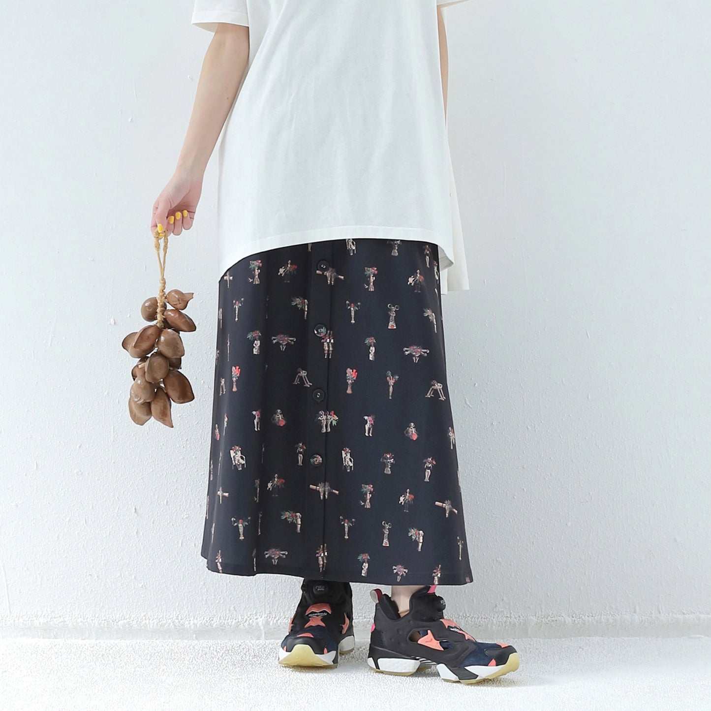 BEDSIDEDRAMA / 先行予約 Star Relic Shirts Skirt - BLACK