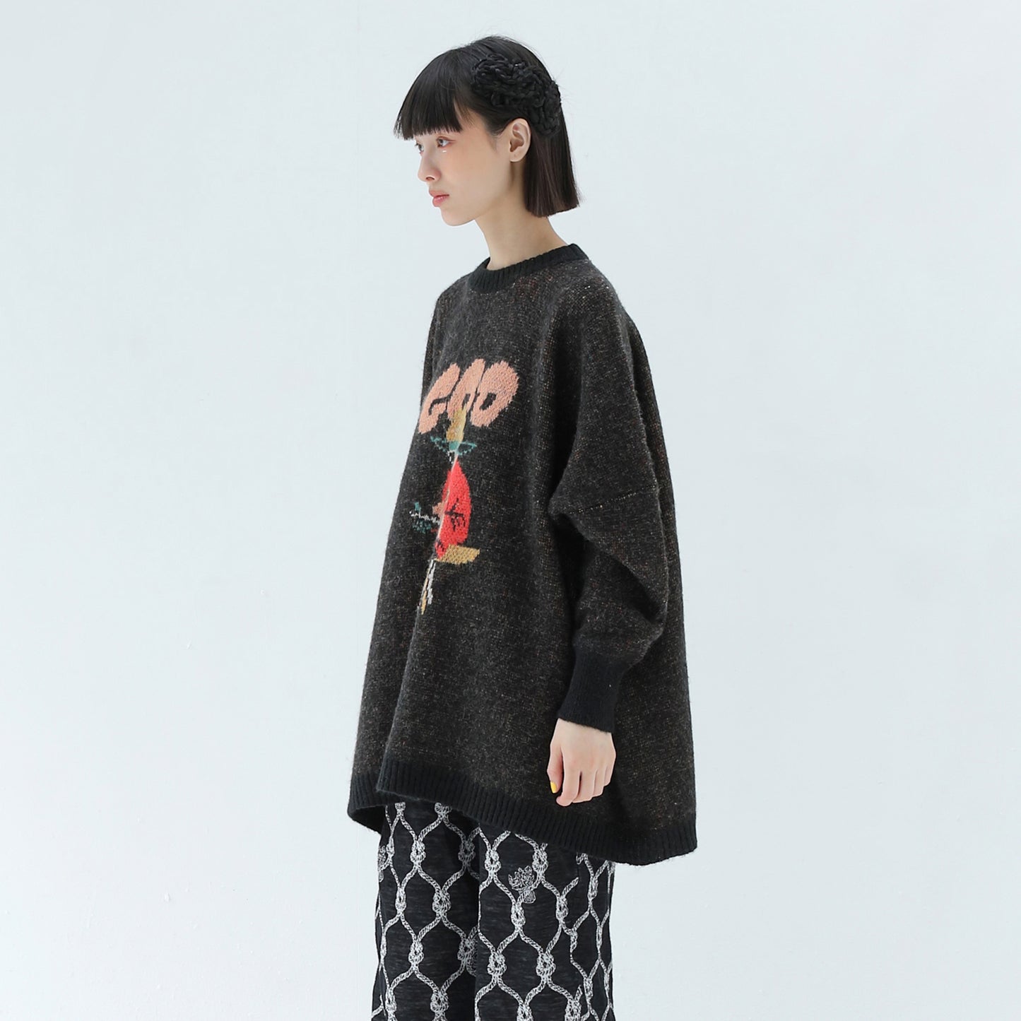 BEDSIDEDRAMA / 先行予約 GOD Only Knows Knit Sweater - BLACK