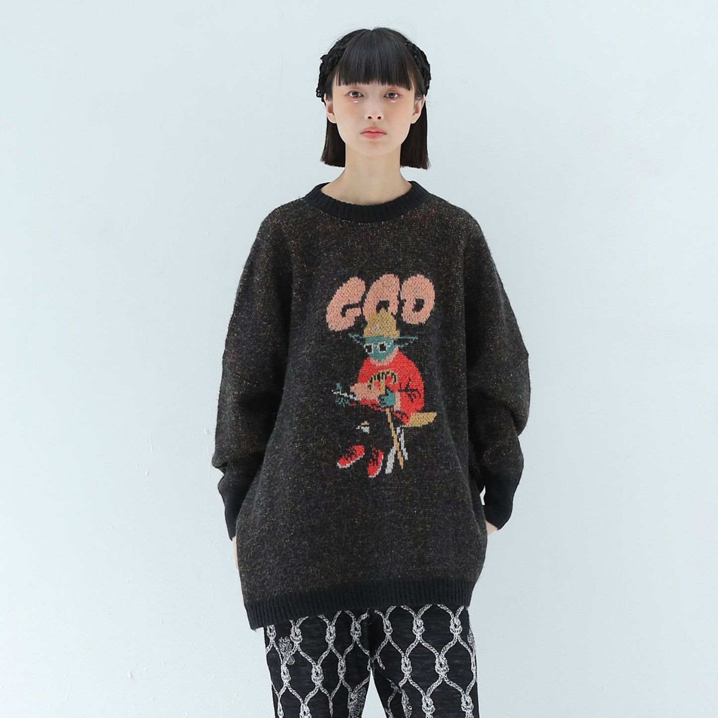 BEDSIDEDRAMA / 先行予約 GOD Only Knows Knit Sweater - BLACK