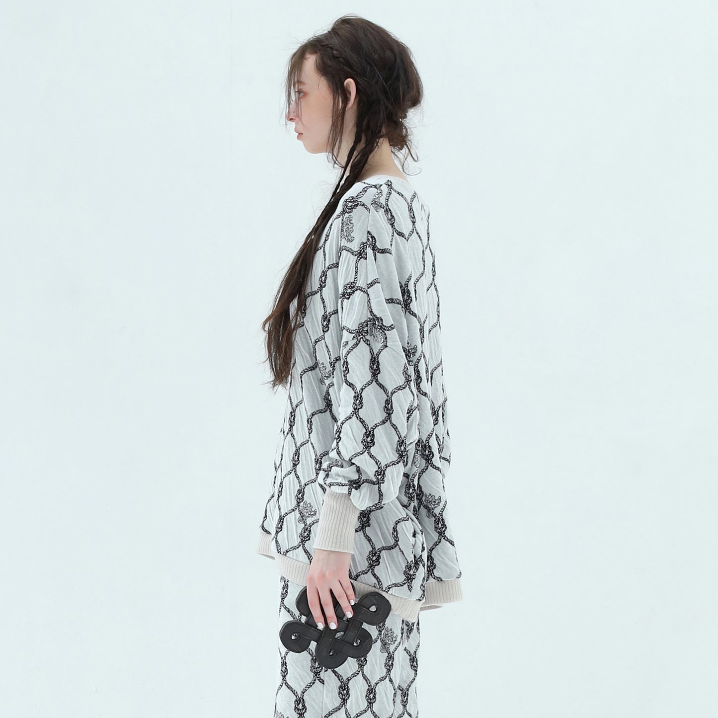 BEDSIDEDRAMA / 先行予約 Origin Jacquard Pullover - WHITE