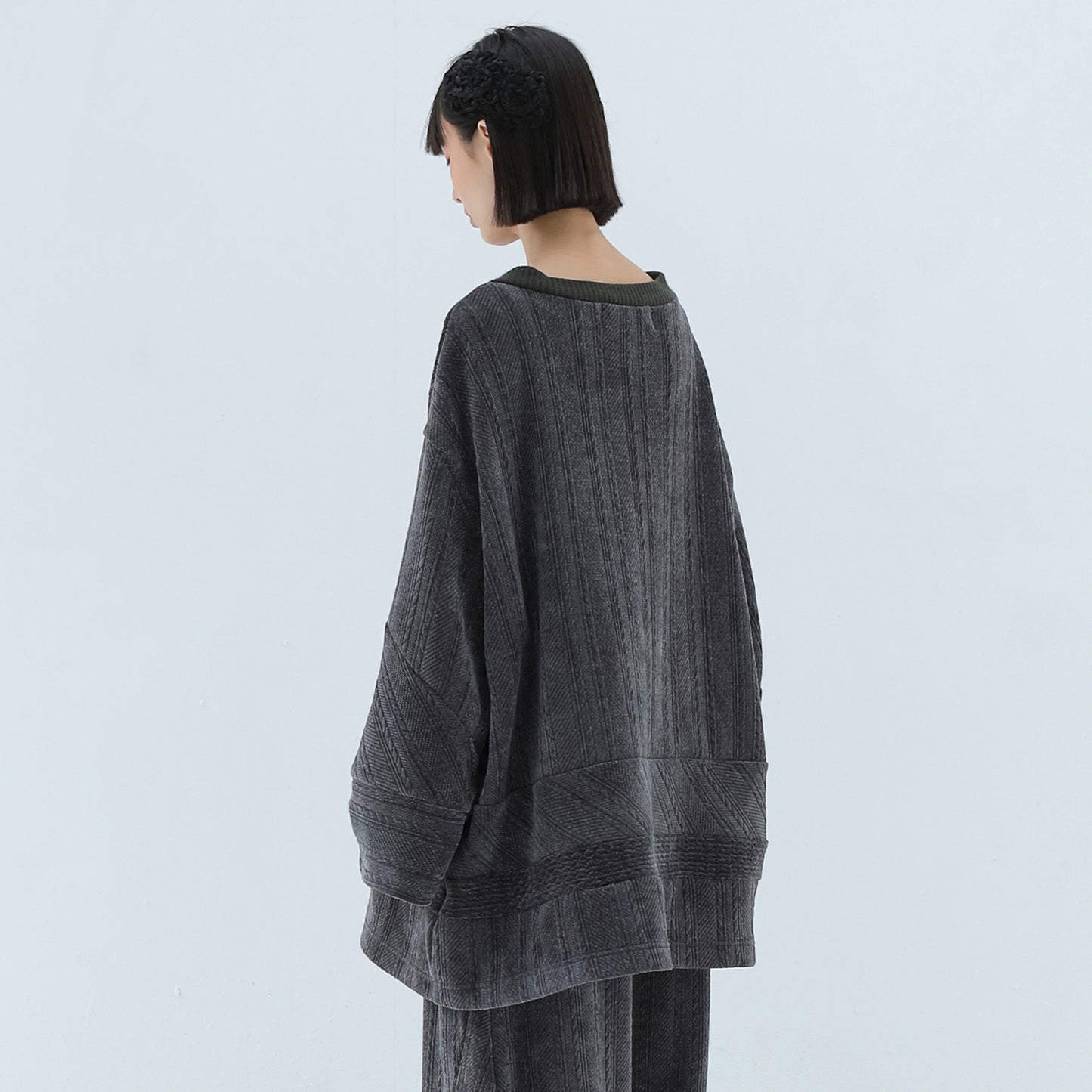 BEDSIDEDRAMA / 先行予約 Pattern Switch Pullover - CHARCOAL