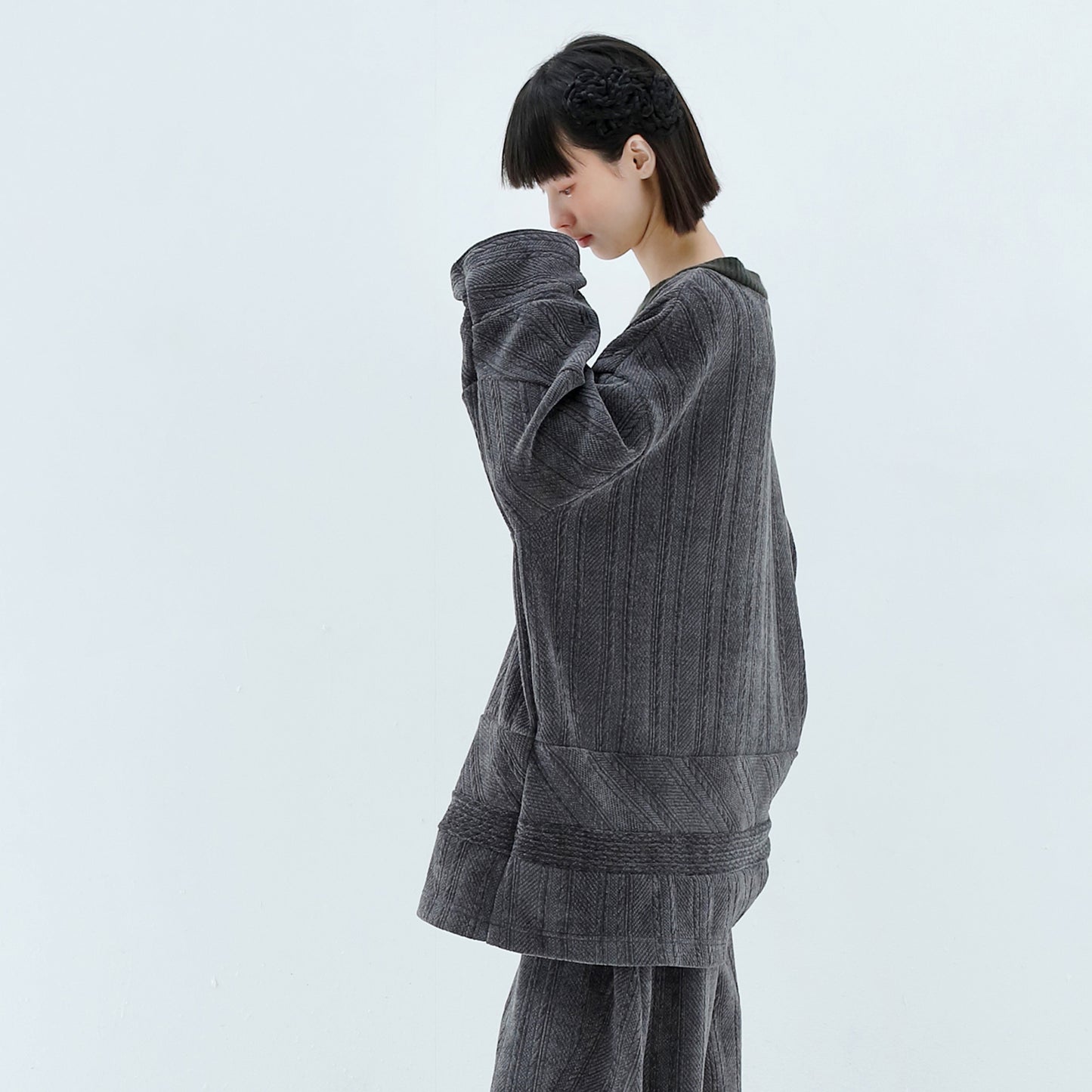 BEDSIDEDRAMA / 先行予約 Pattern Switch Pullover - CHARCOAL
