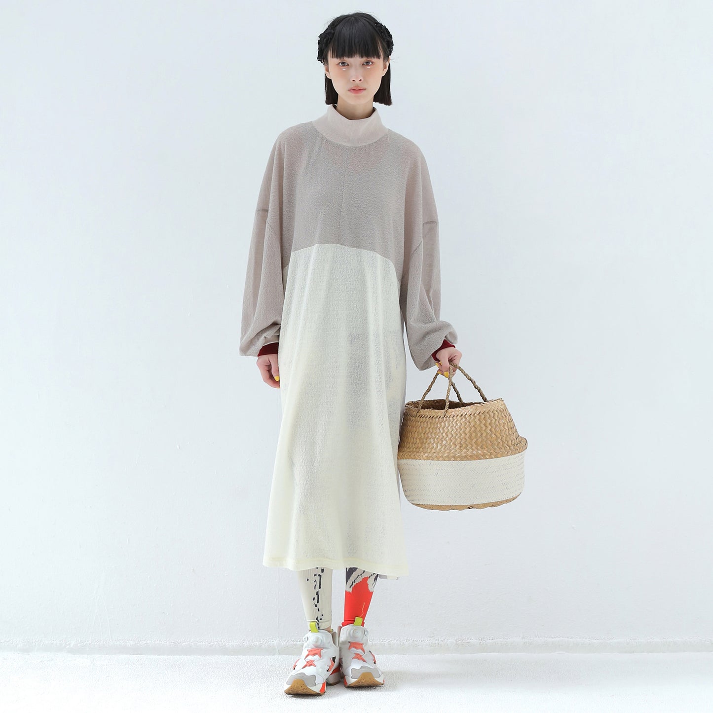 BEDSIDEDRAMA / 先行予約 Color Mix Dress Tee - BEIGE