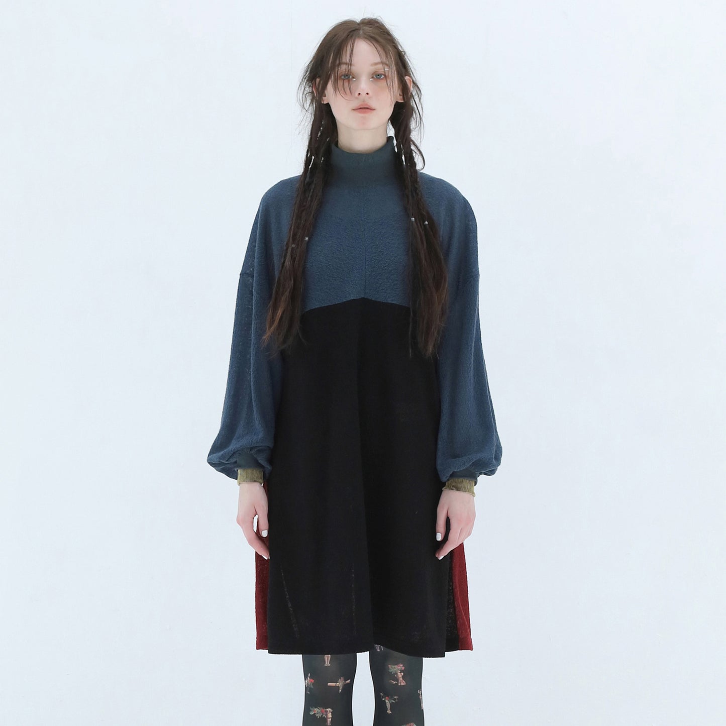 BEDSIDEDRAMA / 先行予約 Color Mix Dress Tee - BLUE
