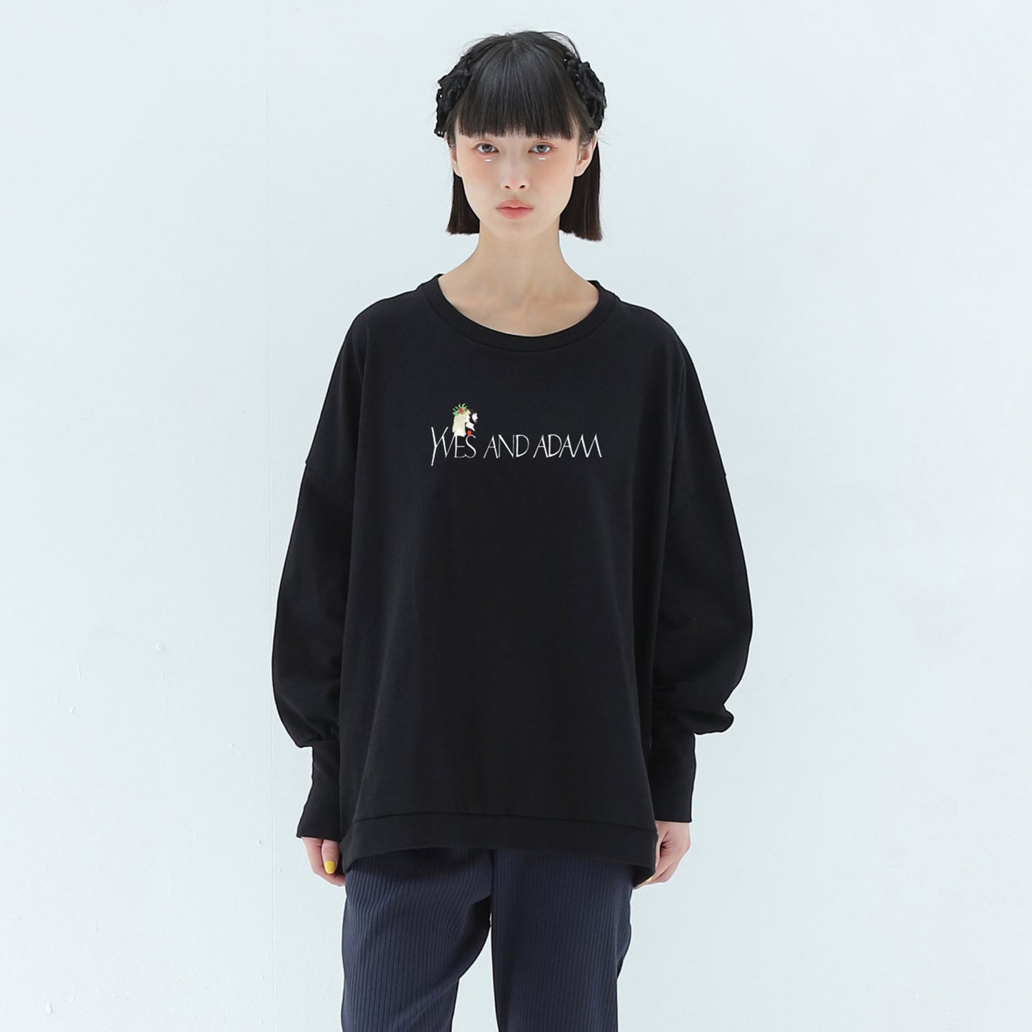 BEDSIDEDRAMA / 先行予約 YVES AND ADAM Wide Pullover - BLACK