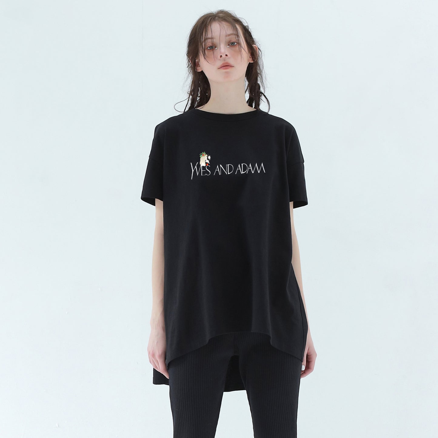 BEDSIDEDRAMA / 先行予約 YVES AND ADAM Flare T-Shirt - BLACK