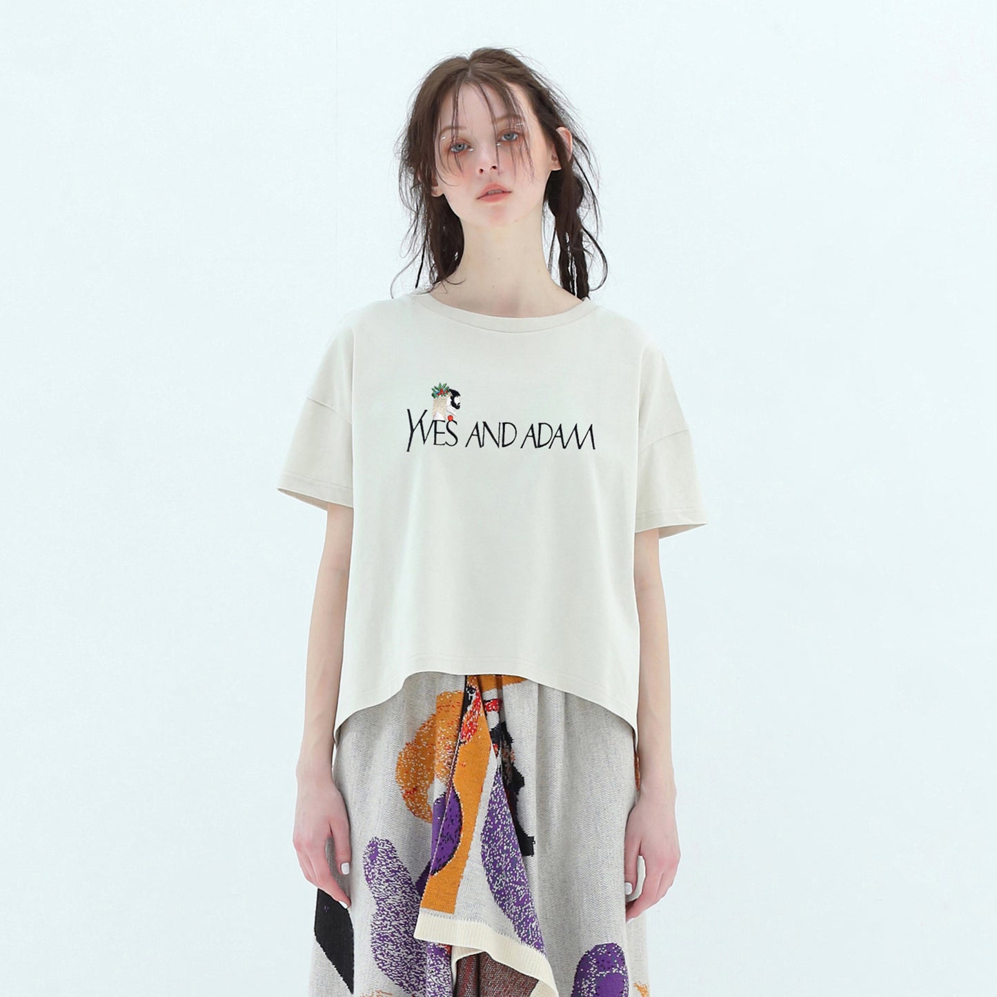 BEDSIDEDRAMA / 先行予約 YVES AND ADAM Flare T-Shirt - NATURAL