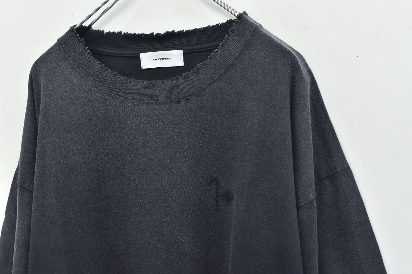 THE JEAN PIERRE / Signature Pigment dye Grunge Destroy SS TEE - FADE BLK