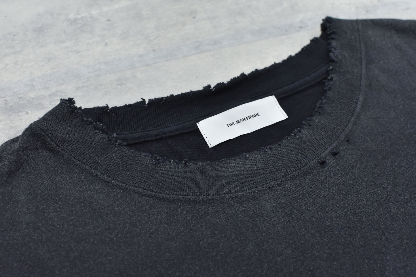 THE JEAN PIERRE / Signature Pigment dye Grunge Destroy SS TEE - FADE BLK