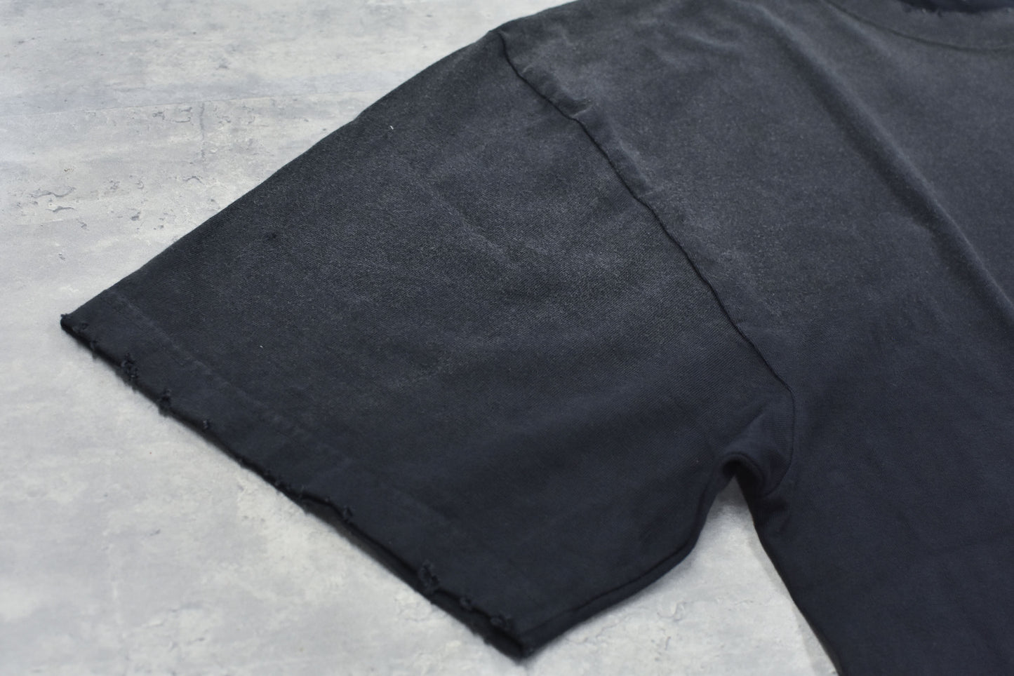 THE JEAN PIERRE / Signature Pigment dye Grunge Destroy SS TEE - FADE BLK