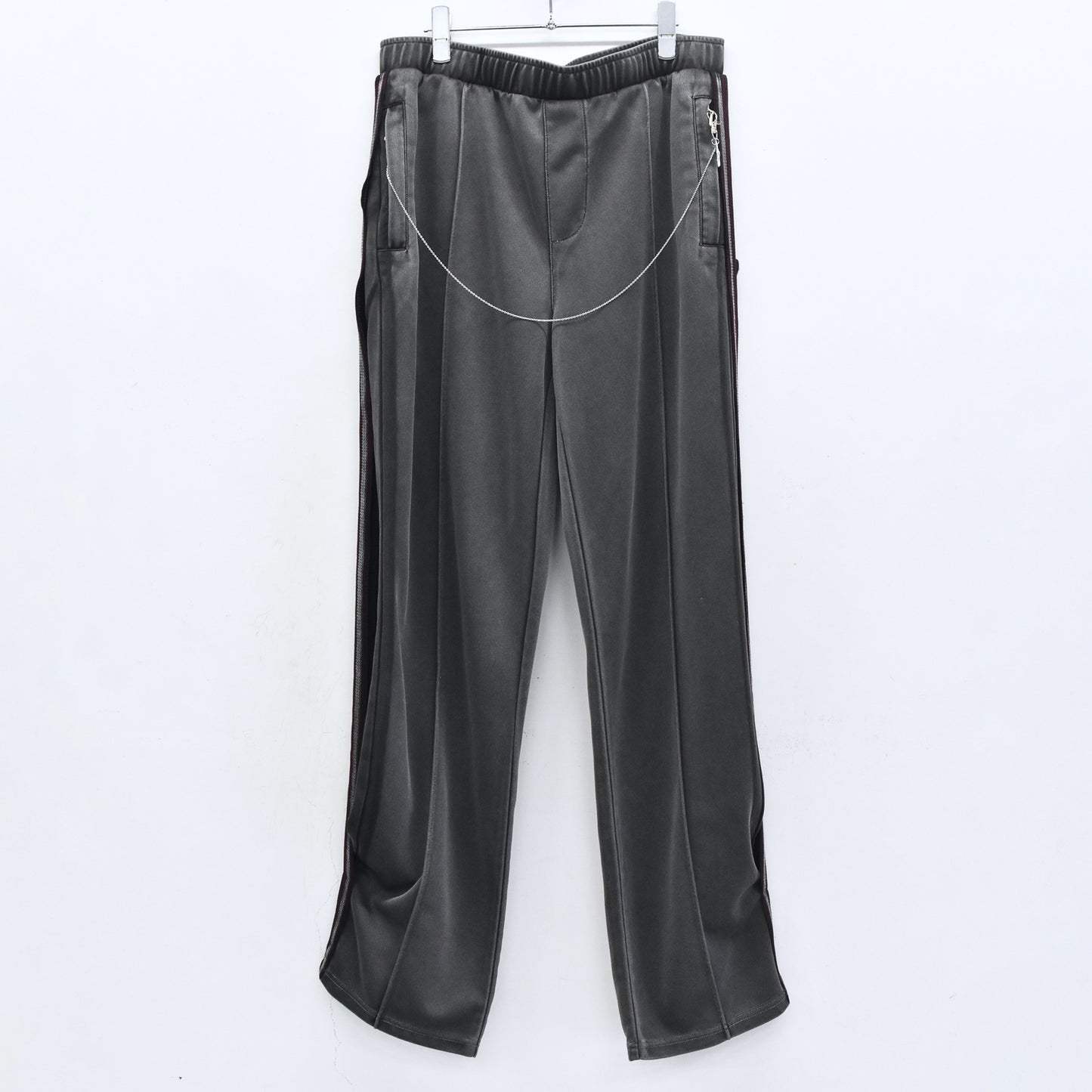 BODYSONG. / PIGMENT-DYED DISTRESSED TRACK TROUSERS - GREY