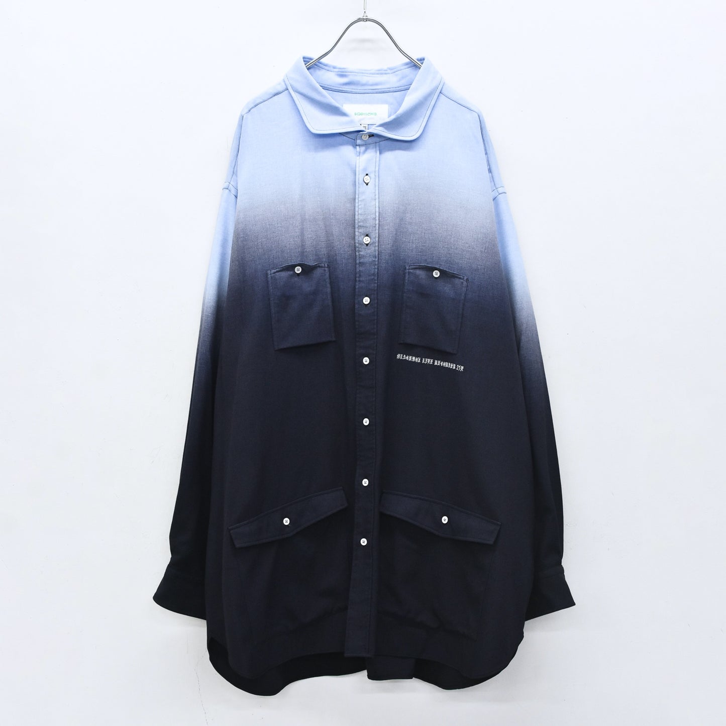 BODYSONG. / BEAUTIFUL GRADIENT DEFORMATION SHIRT - BLUE