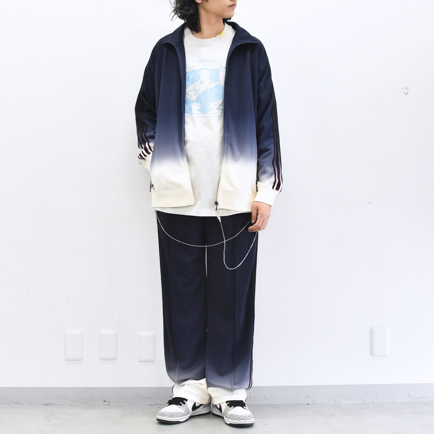 BODYSONG. / GRADIENT DYED TRACK JACKET 03 - WHITE