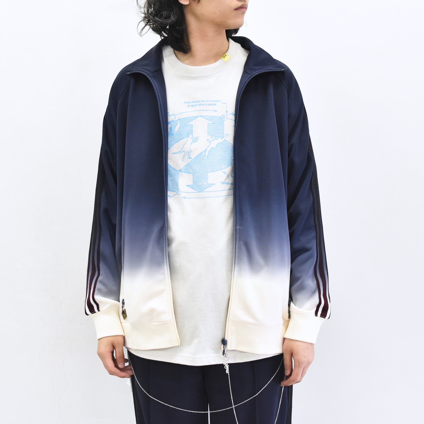 BODYSONG. / GRADIENT DYED TRACK JACKET 03 - WHITE
