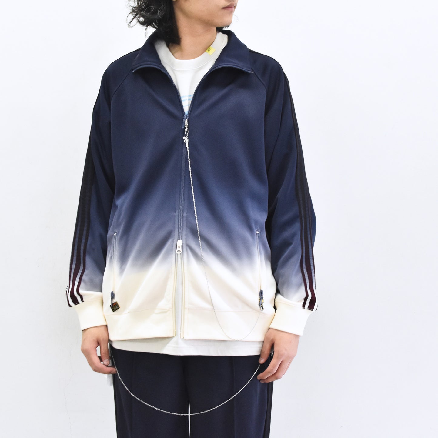 BODYSONG. / GRADIENT DYED TRACK JACKET 03 - WHITE