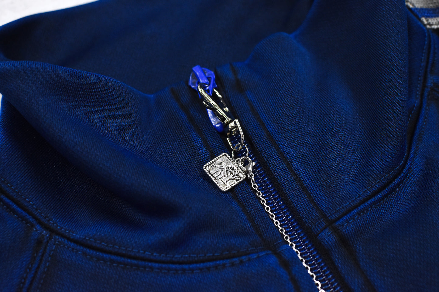 BODYSONG. / PIGMENT-DYED DISTRESSED TRACK JACKET - BLUE