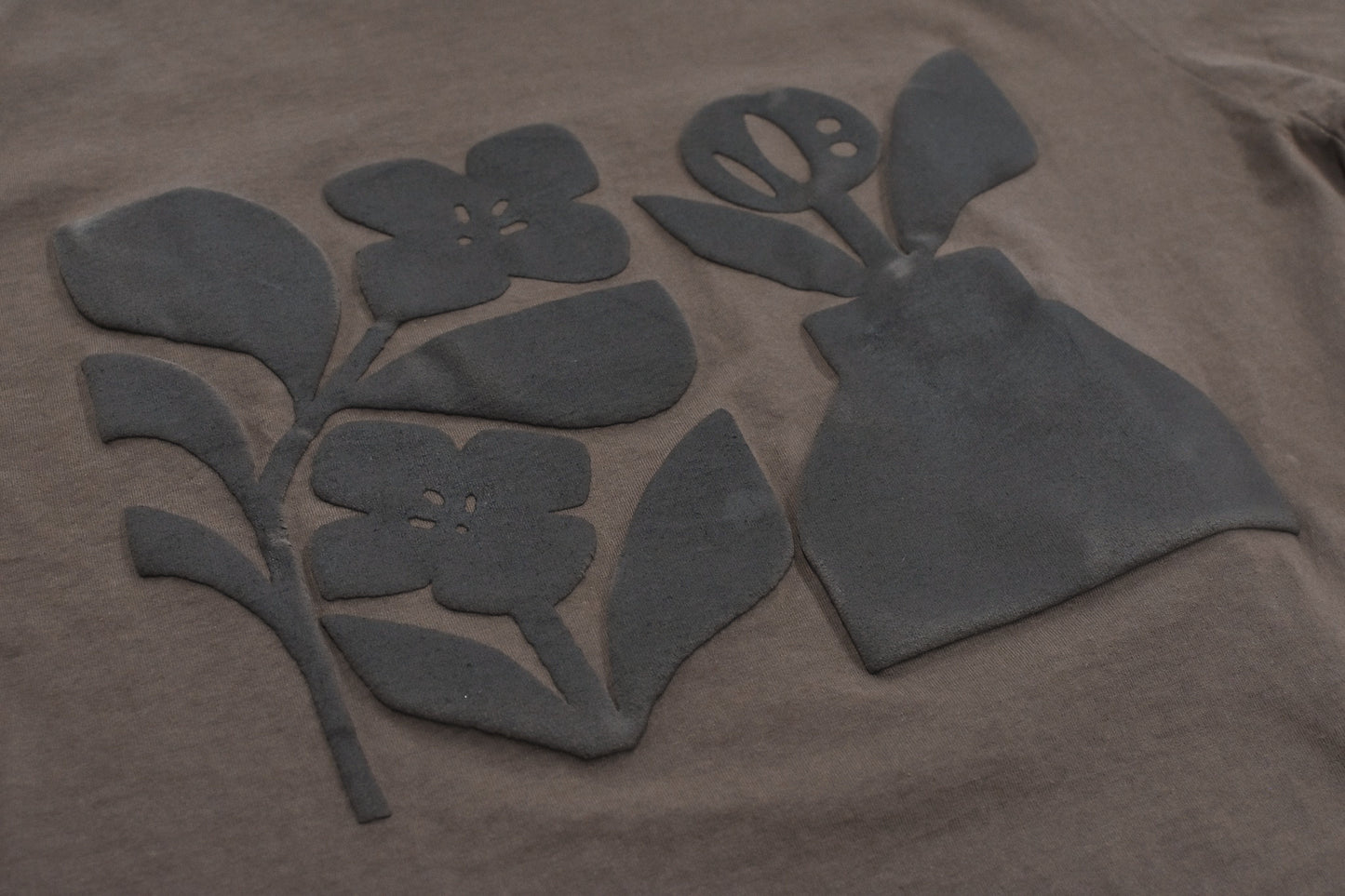 elephant TRIBAL fabrics / 凸凹Flower T - BROWN