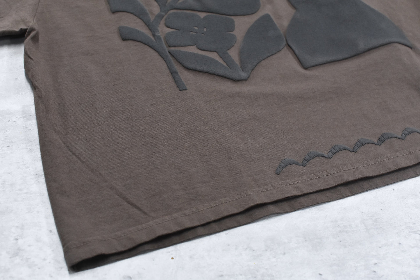 elephant TRIBAL fabrics / 凸凹Flower T - BROWN