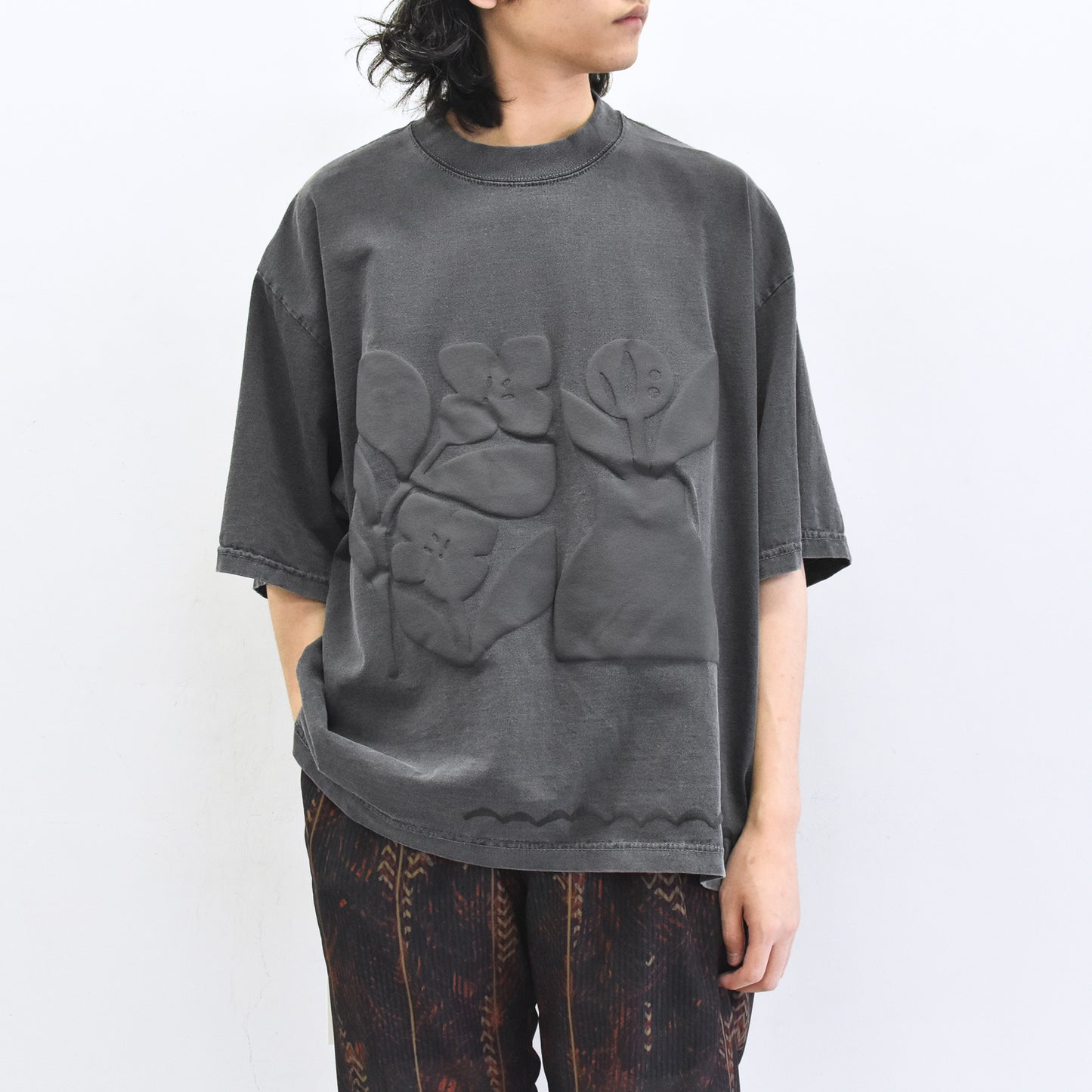 elephant TRIBAL fabrics / 凸凹Flower T - SUMI