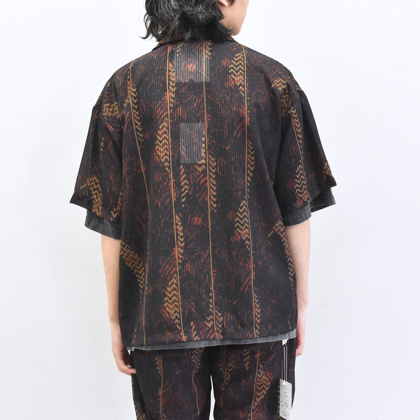 elephant TRIBAL fabrics / NO A/C Zip Shirt - SOIL BROWN