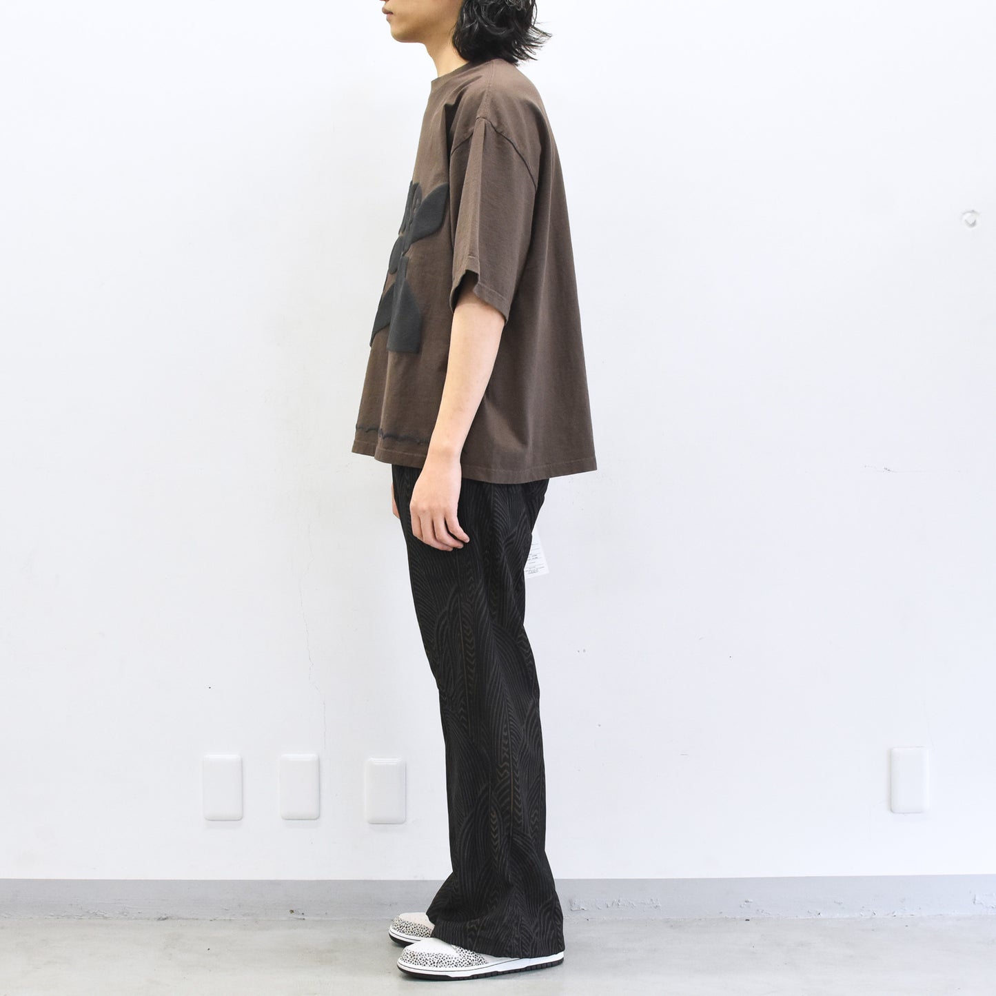 elephant TRIBAL fabrics / 凸凹Flower T - BROWN
