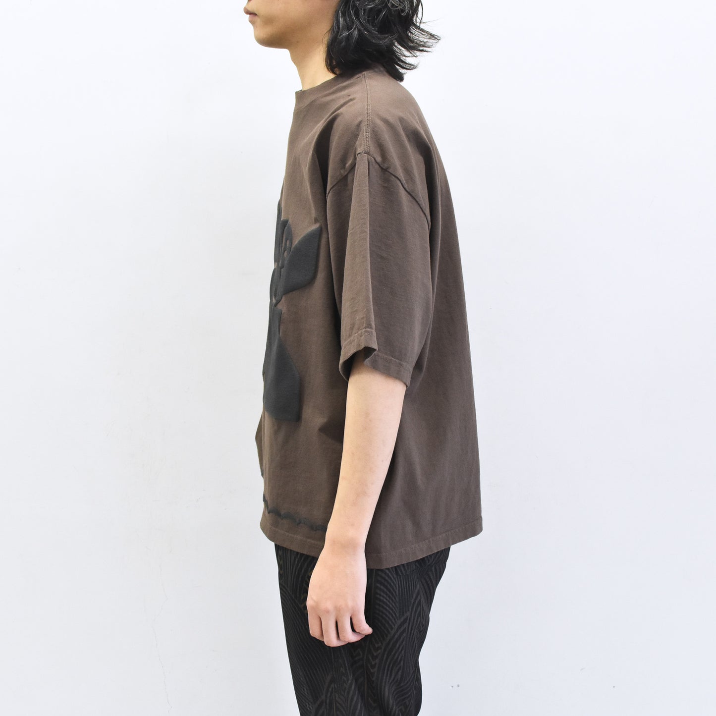 elephant TRIBAL fabrics / 凸凹Flower T - BROWN