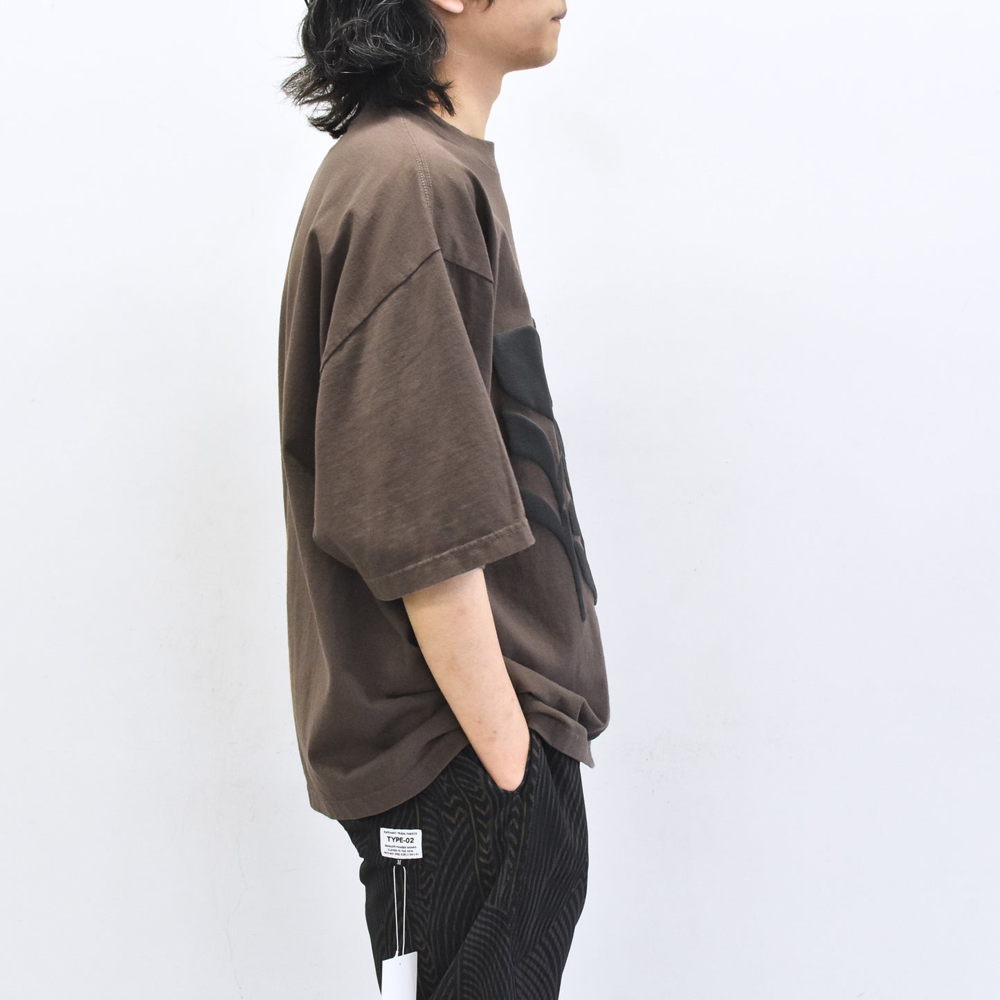 elephant TRIBAL fabrics / 凸凹Flower T - BROWN
