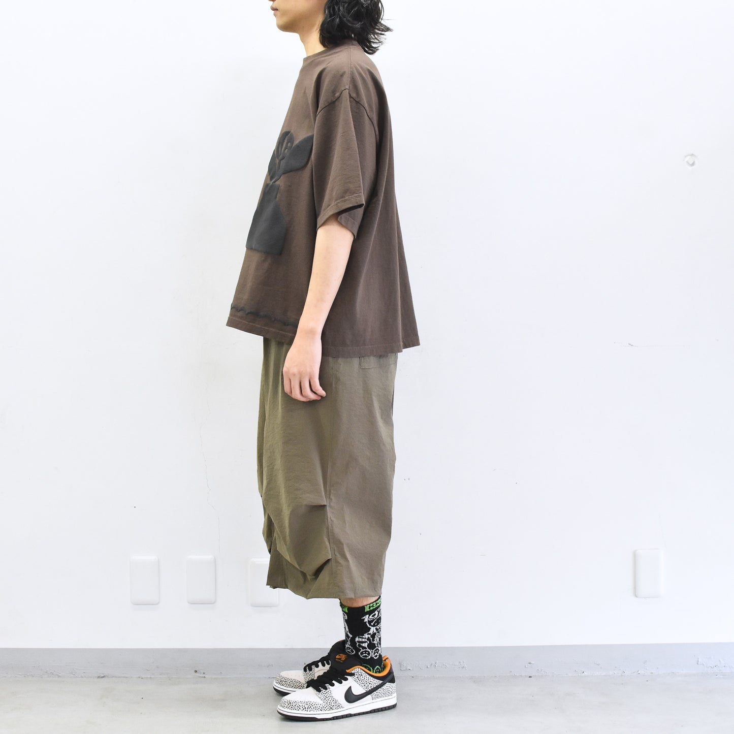 elephant TRIBAL fabrics / High Power Stretch Warming-up Halfway PT - GREIGE