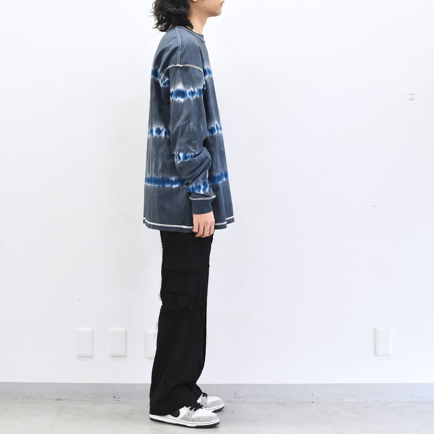 elephant TRIBAL fabrics / Tie-Dye Border LT - NAVY