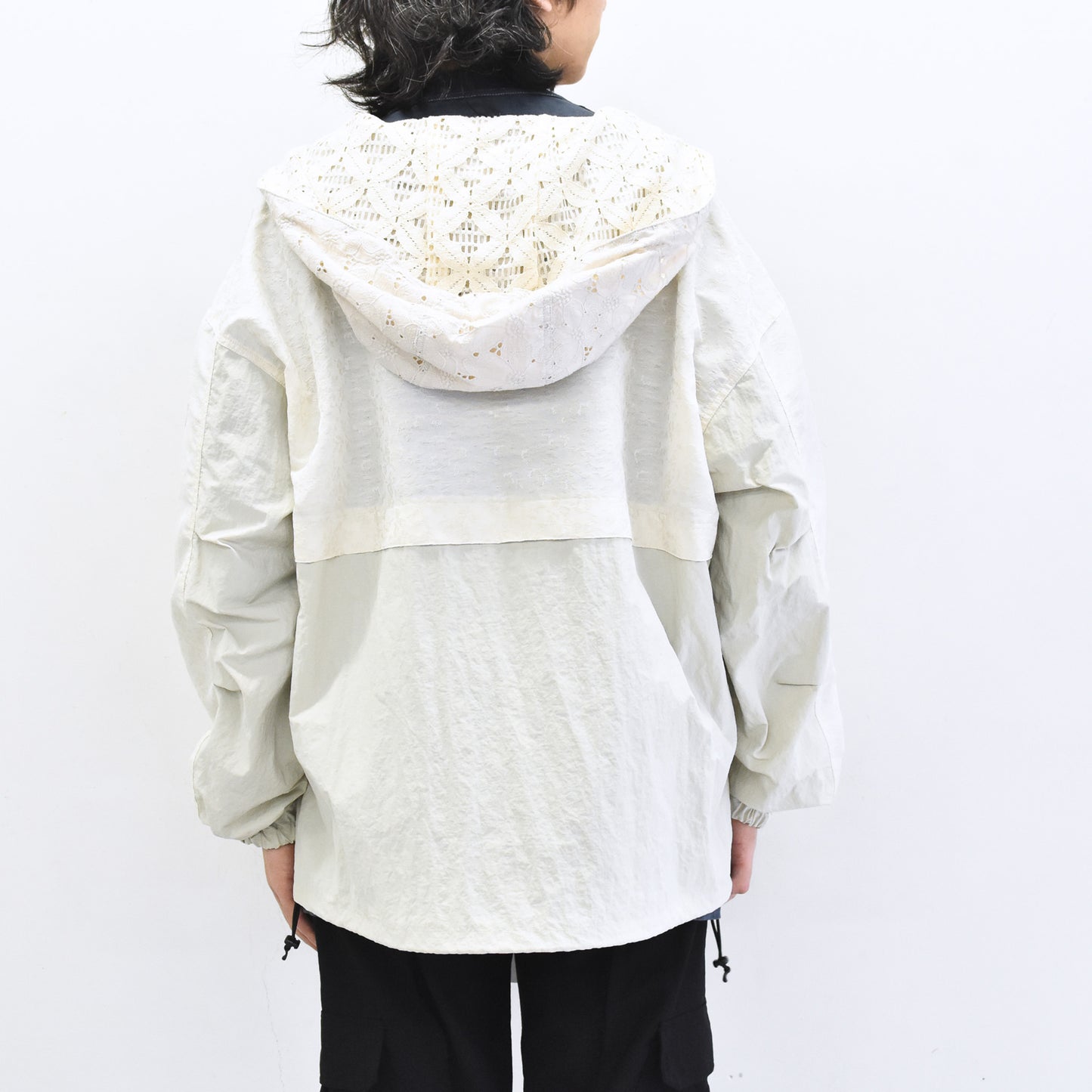 elephant TRIBAL fabrics / Flower Jacquard Mountain Parka - WHITE