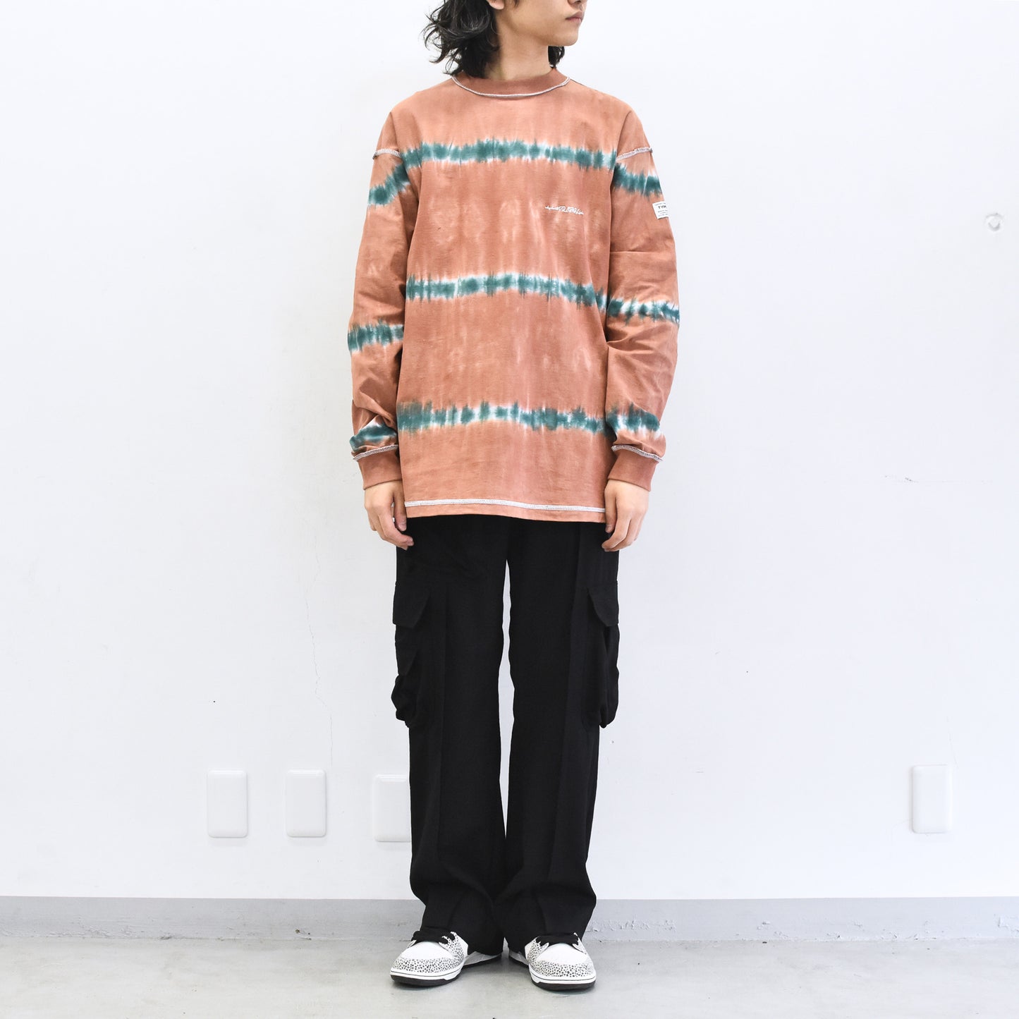 elephant TRIBAL fabrics / Tie-Dye Border LT - ORANGE