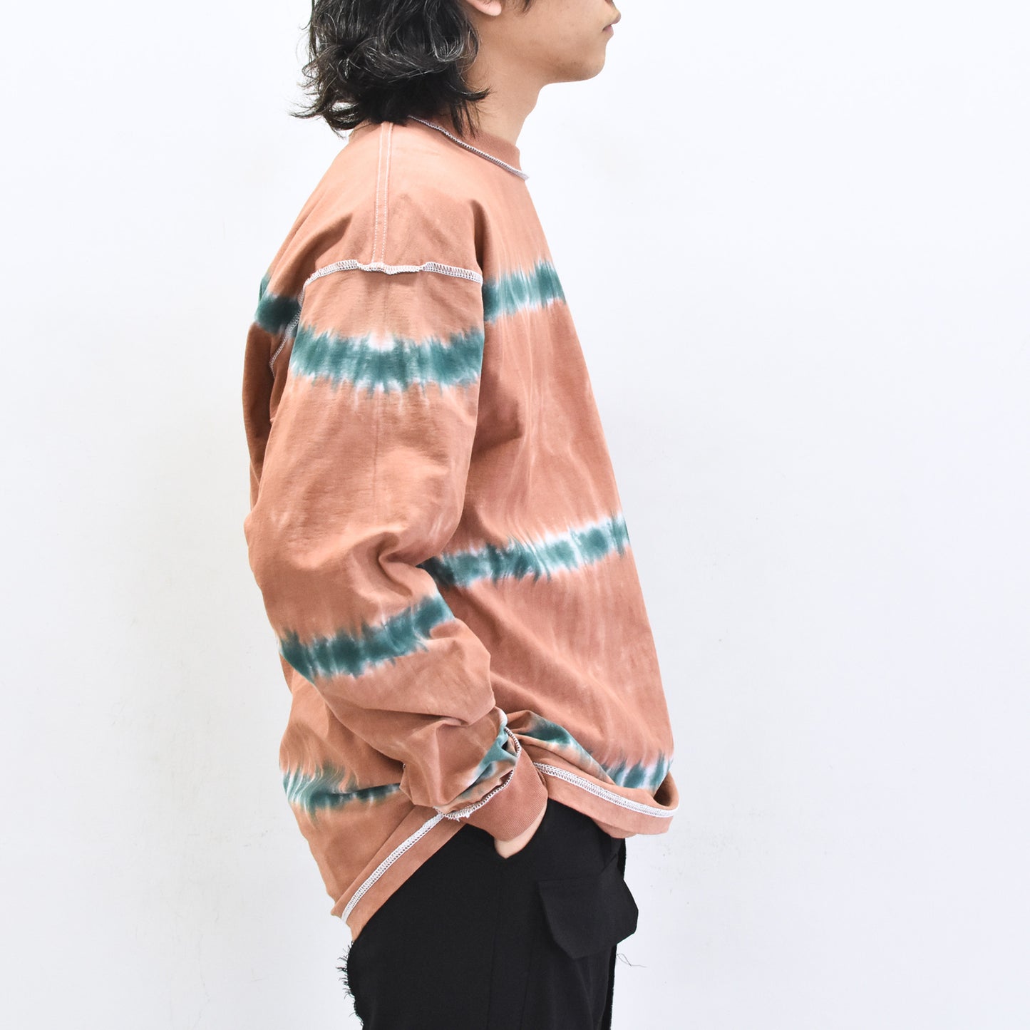elephant TRIBAL fabrics / Tie-Dye Border LT - ORANGE